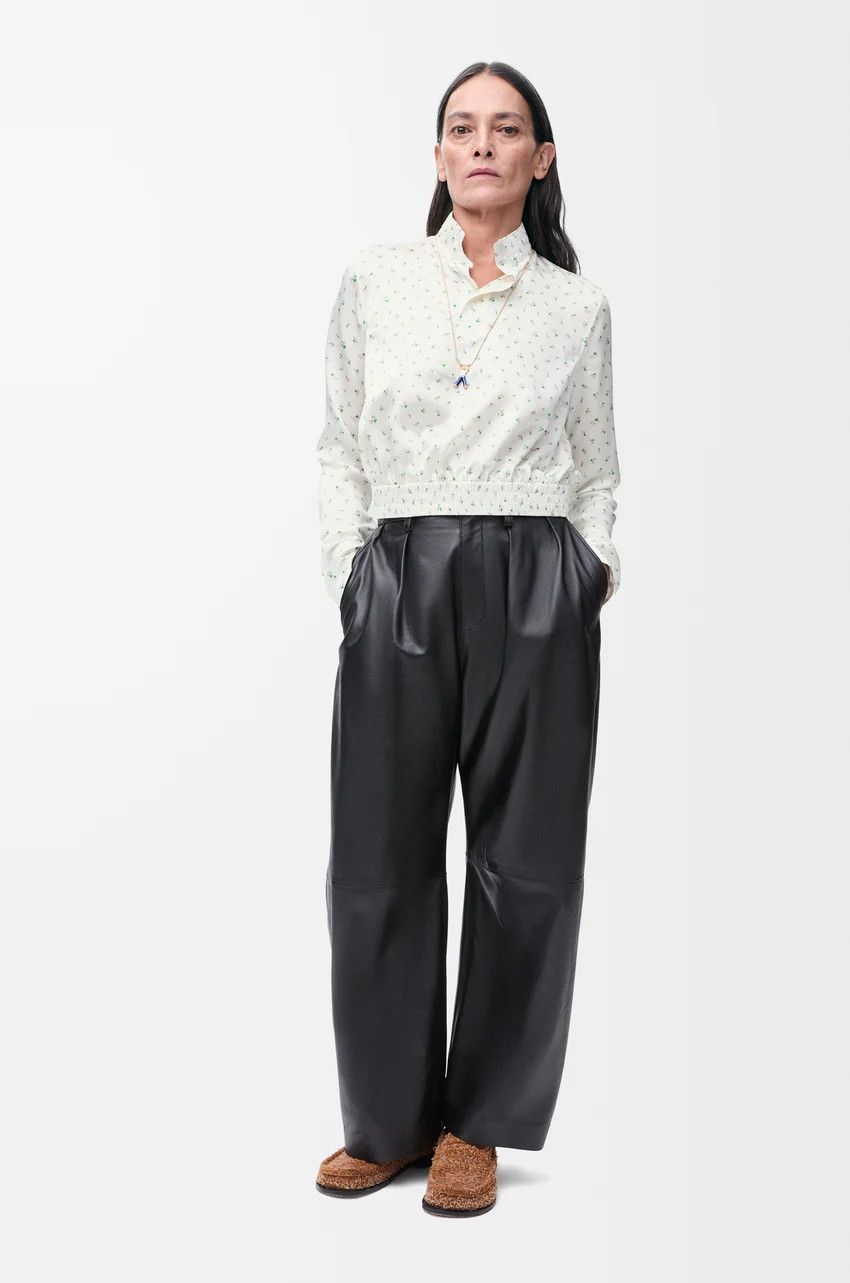 Loewe o1loc1c0525 Blouse Silk in White/Green Size XS / US 0-2 / IT 36-38 - 2 Thumbnail