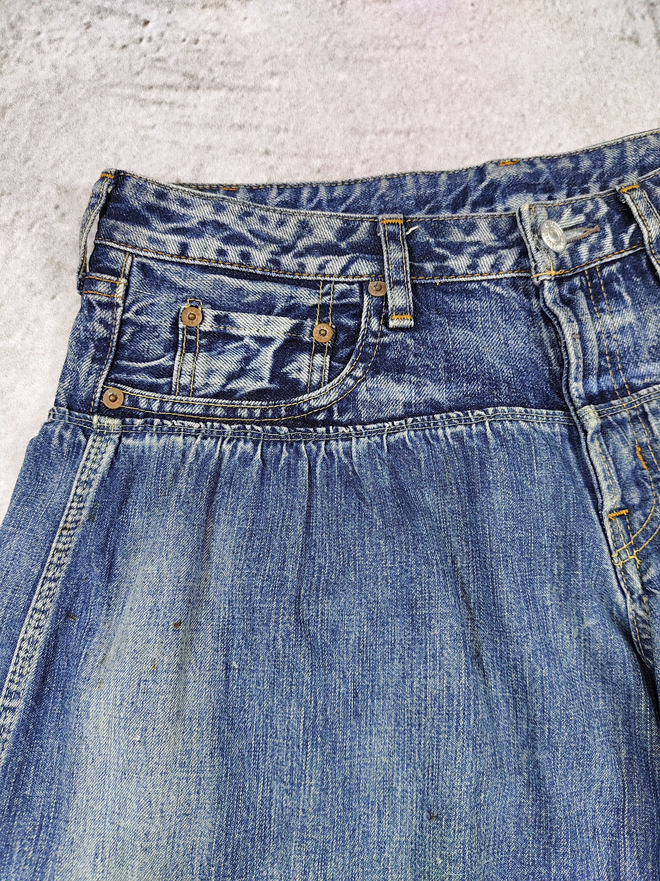 Japanese Brand 00s Denim & Dungaree- Gathered Waist Carpenter Denim Shorts Size US 31 - 8 Thumbnail