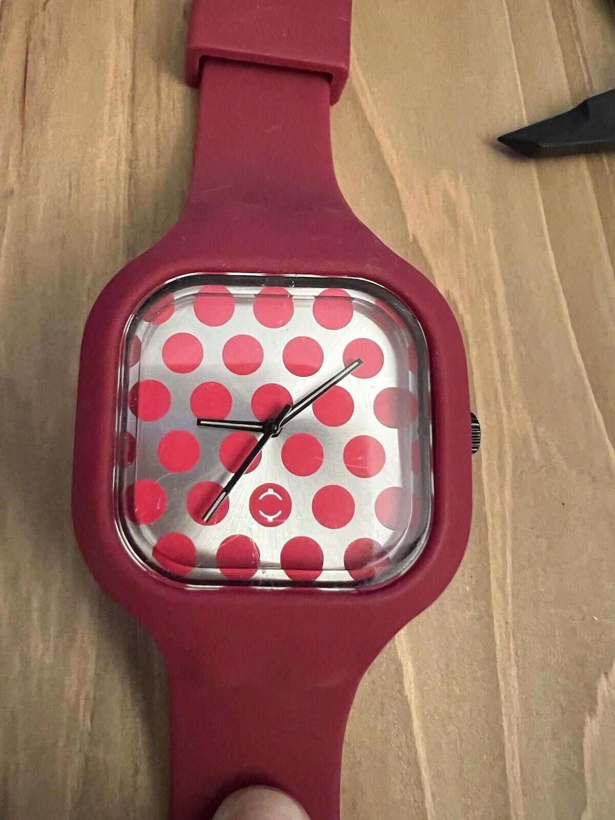 Designer Modify Watch Red polka dot New Battery Size ONE SIZE - 1 Thumbnail