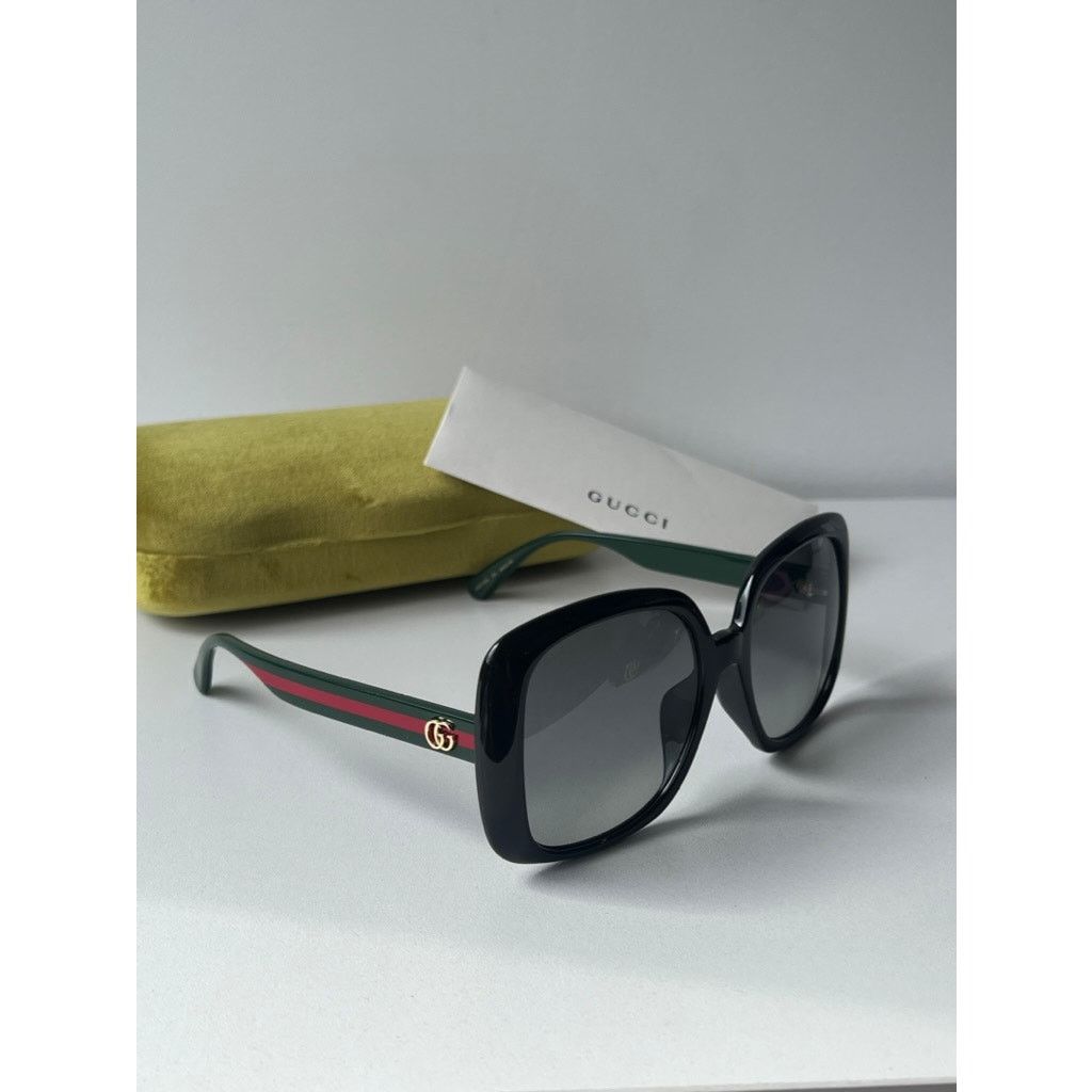 Gucci SALE! NEW Gucci GG0714SA Black Sunglasses with Striped Arms Size ONE SIZE - 6 Thumbnail