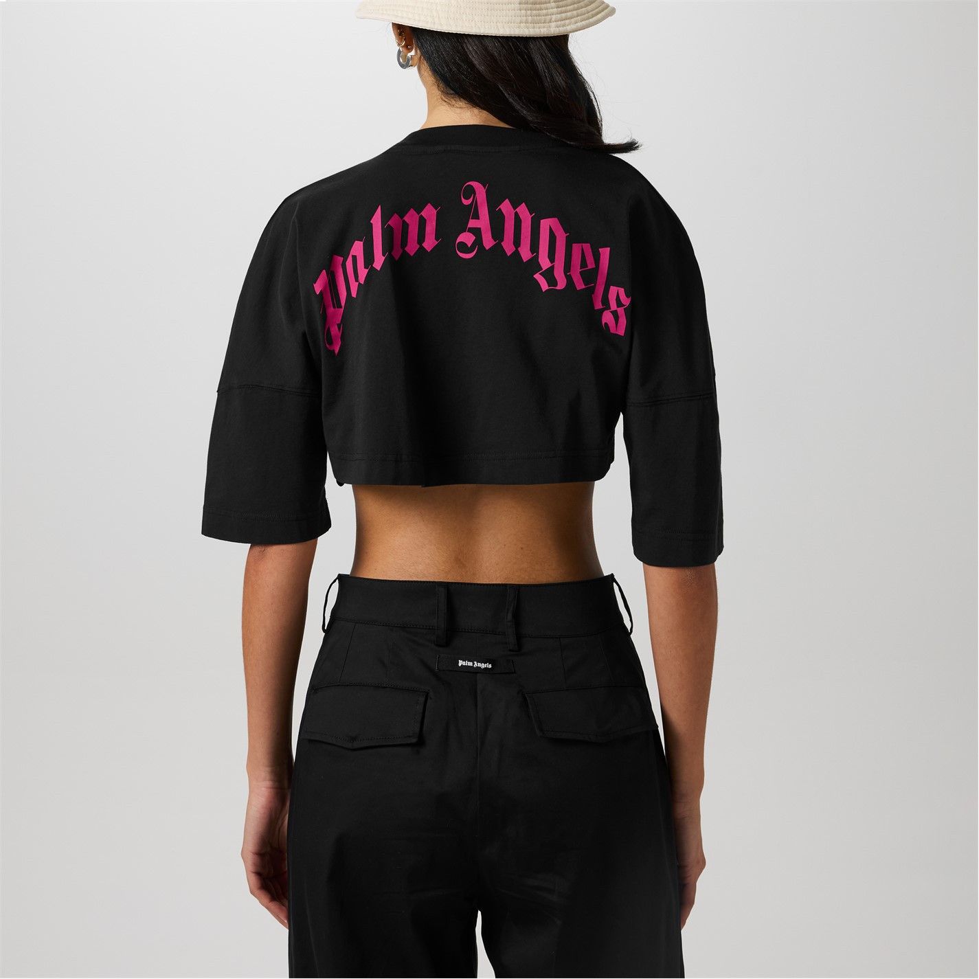 Palm Angels o1g2r1mq0325 Logo Crop T-Shirt in Black Size L / US 10 / IT 46 - 5 Thumbnail