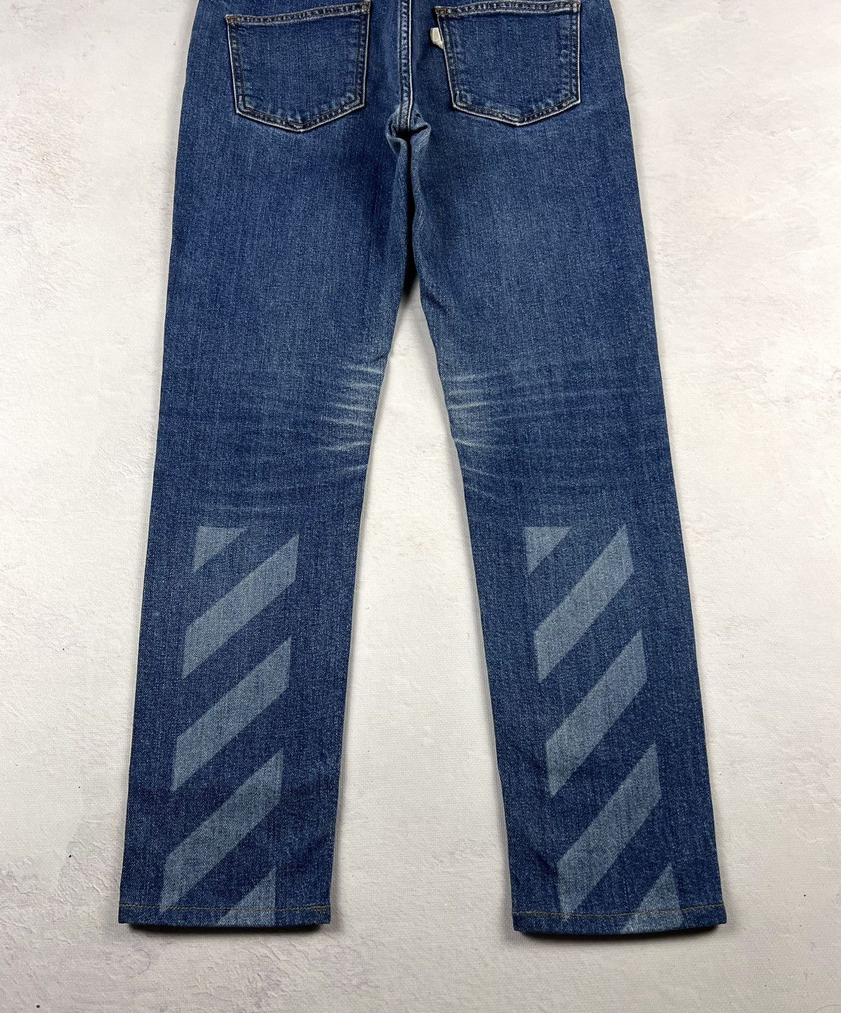 Le Grande Bleu (L.G.B.) × Off-White × Vintage Avant Garde Japanese Denim Off-White Luxury Streetwear Y2k Size US 27 - 2 Thumbnail