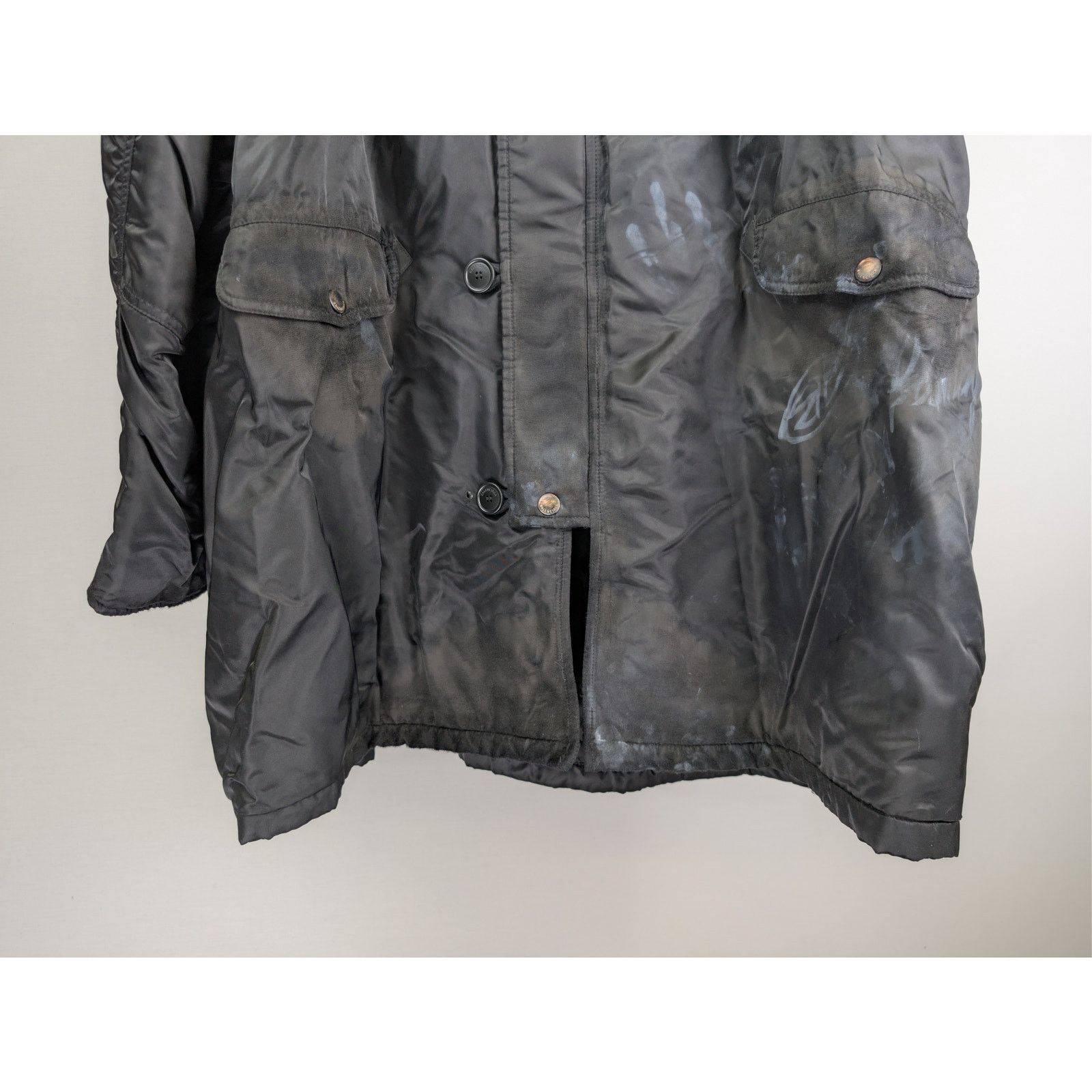 Balenciaga o1rshd1 Nylon Satin Parka Long Coat in Black Size US M / EU 48-50 / 2 - 3 Thumbnail