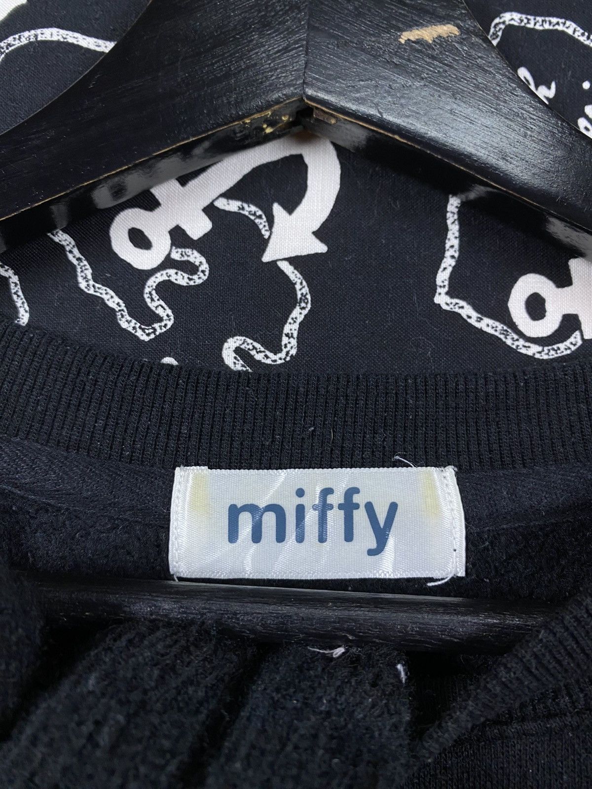Anime Miffy Black Crewneck Cute Character Pullover Size US L / EU 52-54 / 3 - 6 Thumbnail