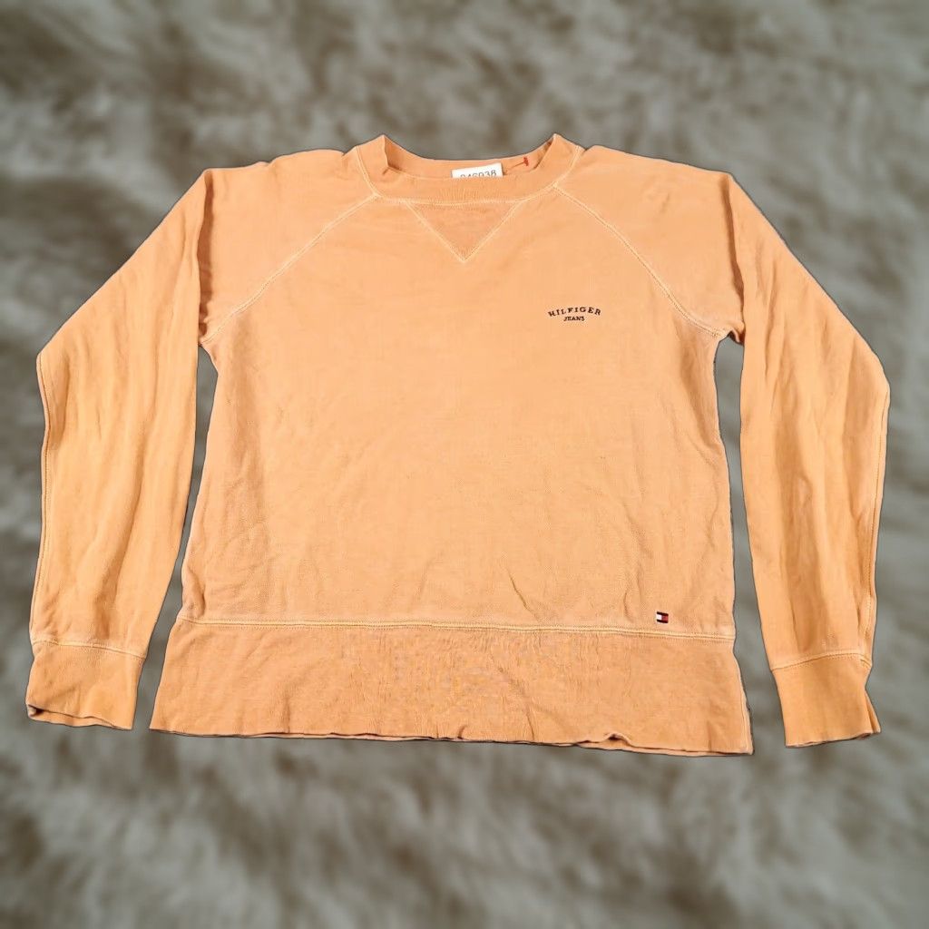 Tommy Hilfiger Tommy Hilfiger Sweater Womens Small Orange Short Sleeve Pullover Crew Neck Cotton Size S / US 4 / IT 40 - 1 Thumbnail