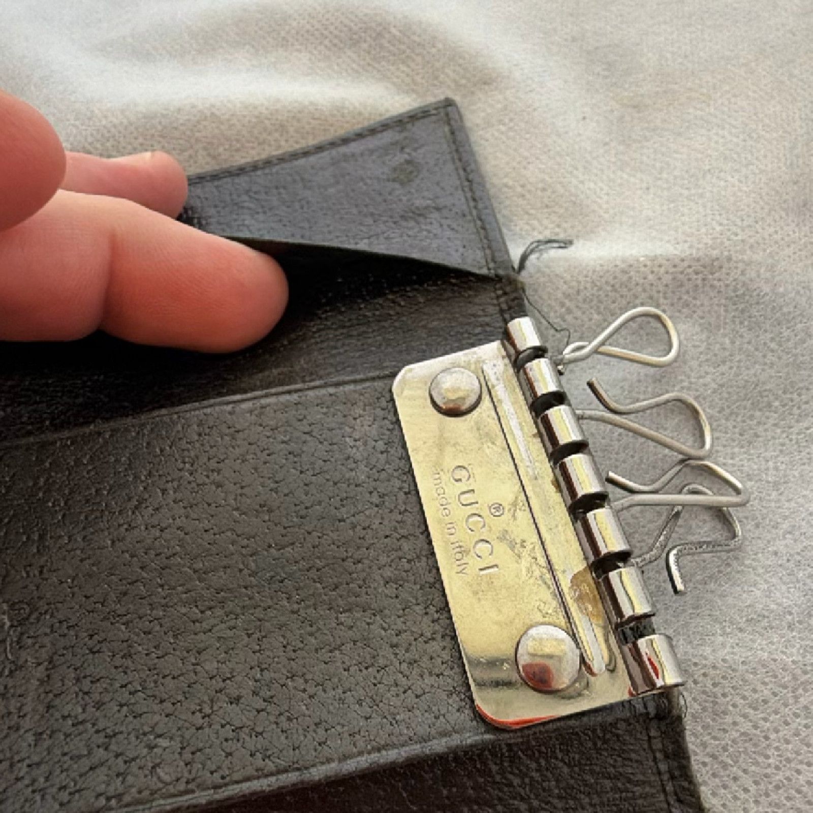 Gucci Gucci 6-Ring Key Case Black GG Monogram Canvas Size ONE SIZE - 7 Thumbnail