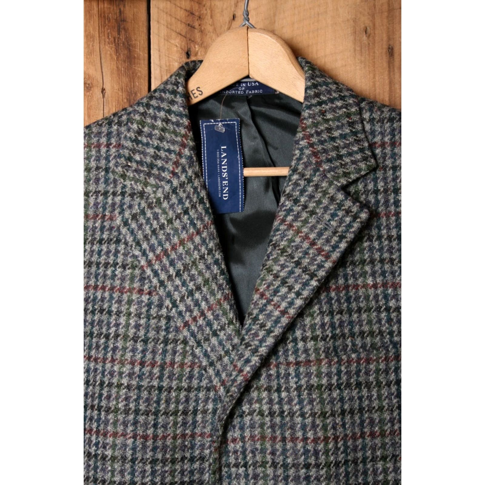 Lands' End Lands' End Houndstooth 100% Wool 3-Button Blazer Sport Coat Sz. 41L Men Jacket/Coat Long Multicolor Wool 3-Button Sports Coat Size 42R - 2 Thumbnail
