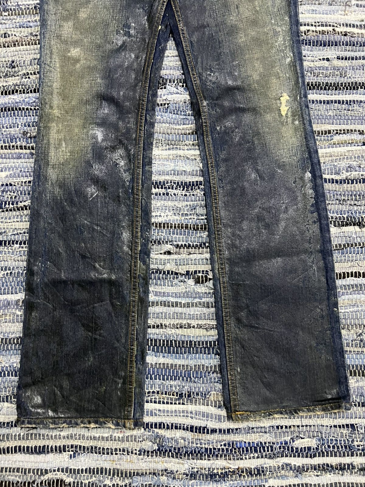 CIVARIZE Designwork 🇯🇵 Dirty Waxed Painter Trompe l'œil Homeless Denim Size US 31 - 5 Thumbnail