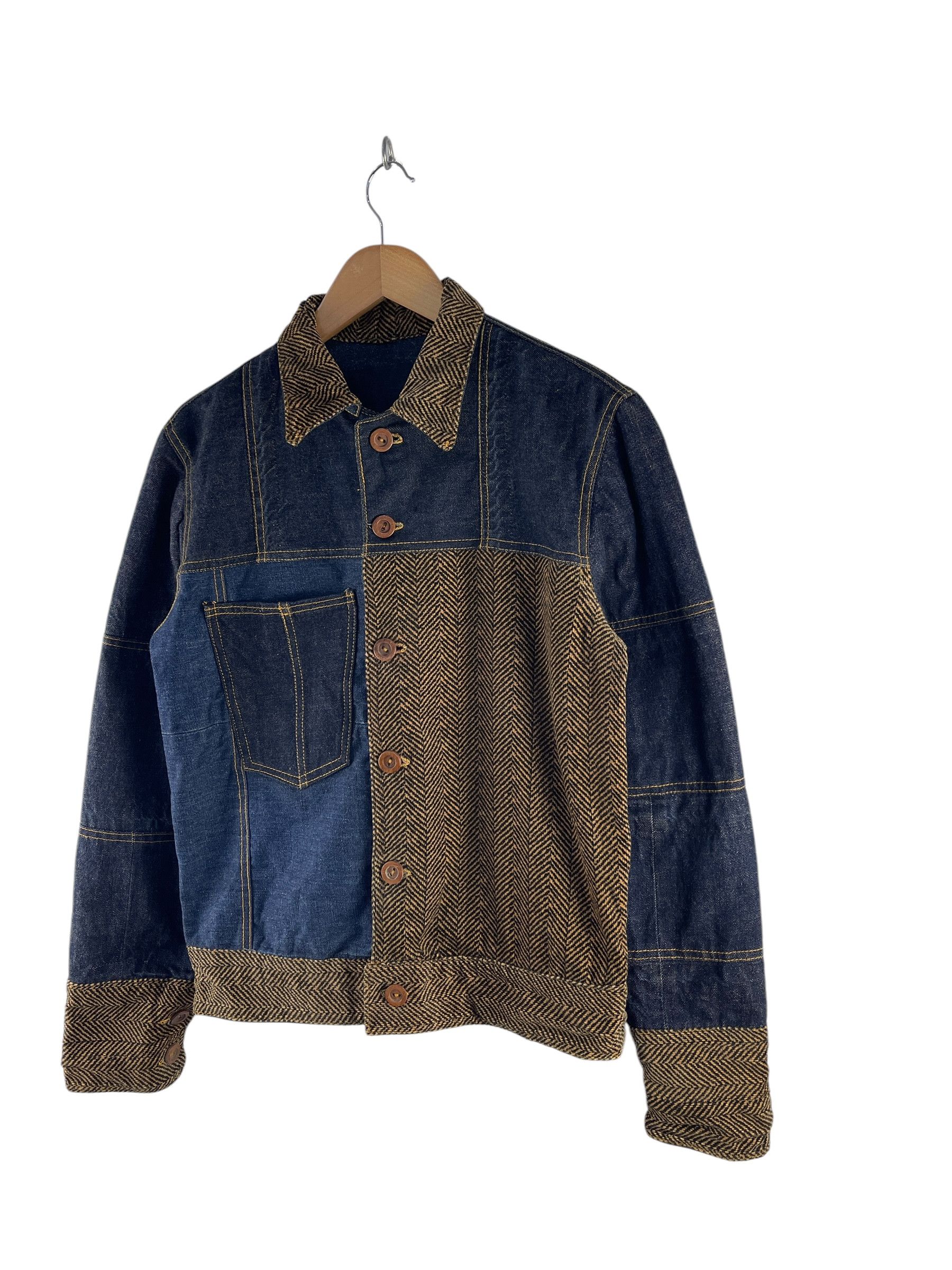 Japanese Brand Japanese Denim Patchwork Reversible Denim Jacket Size US S / EU 44-46 / 1 - 4 Thumbnail