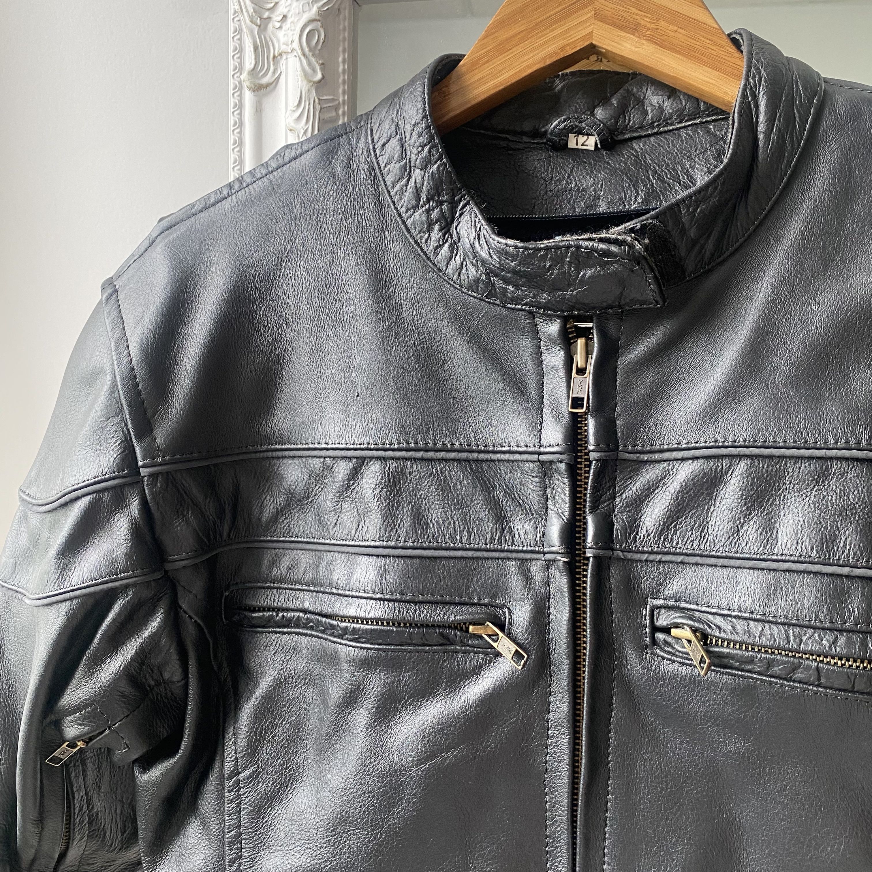 Harley Davidson 🏍️Vintage Leater Biker Jacket Moto Racing Avant-garde Size M / US 6-8 / IT 42-44 - 2 Thumbnail