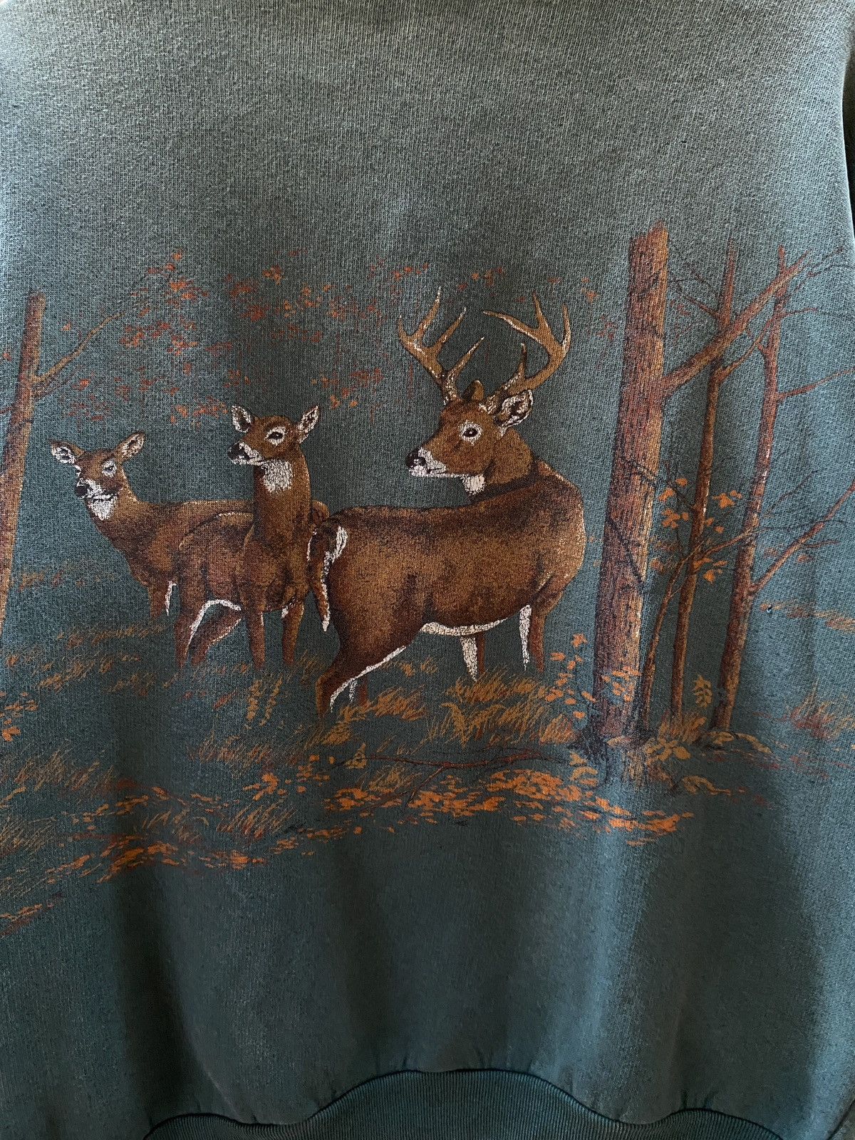 Japanese Brand Graphic Animal 'Deer' Half Button Fleece Crewneck Size US M / EU 48-50 / 2 - 8 Thumbnail