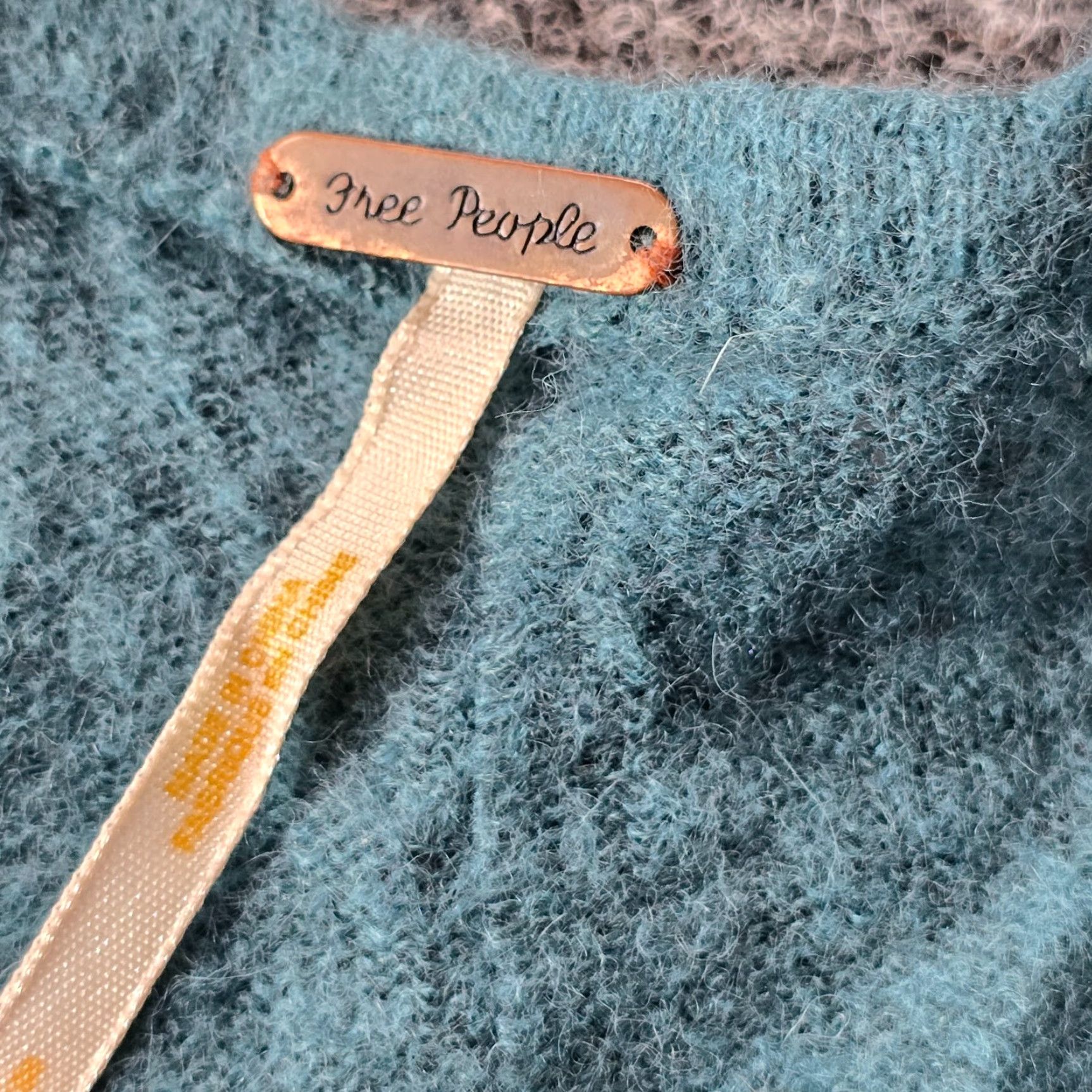 Free People Free People Sweater Womens Size S Green Merino Wool Beaded Sheer Casual Boho Pullover Long Sleeve Round Neck Knit Open-Knit Atlantic Bohemian Size S / US 4 / IT 40 - 6 Thumbnail