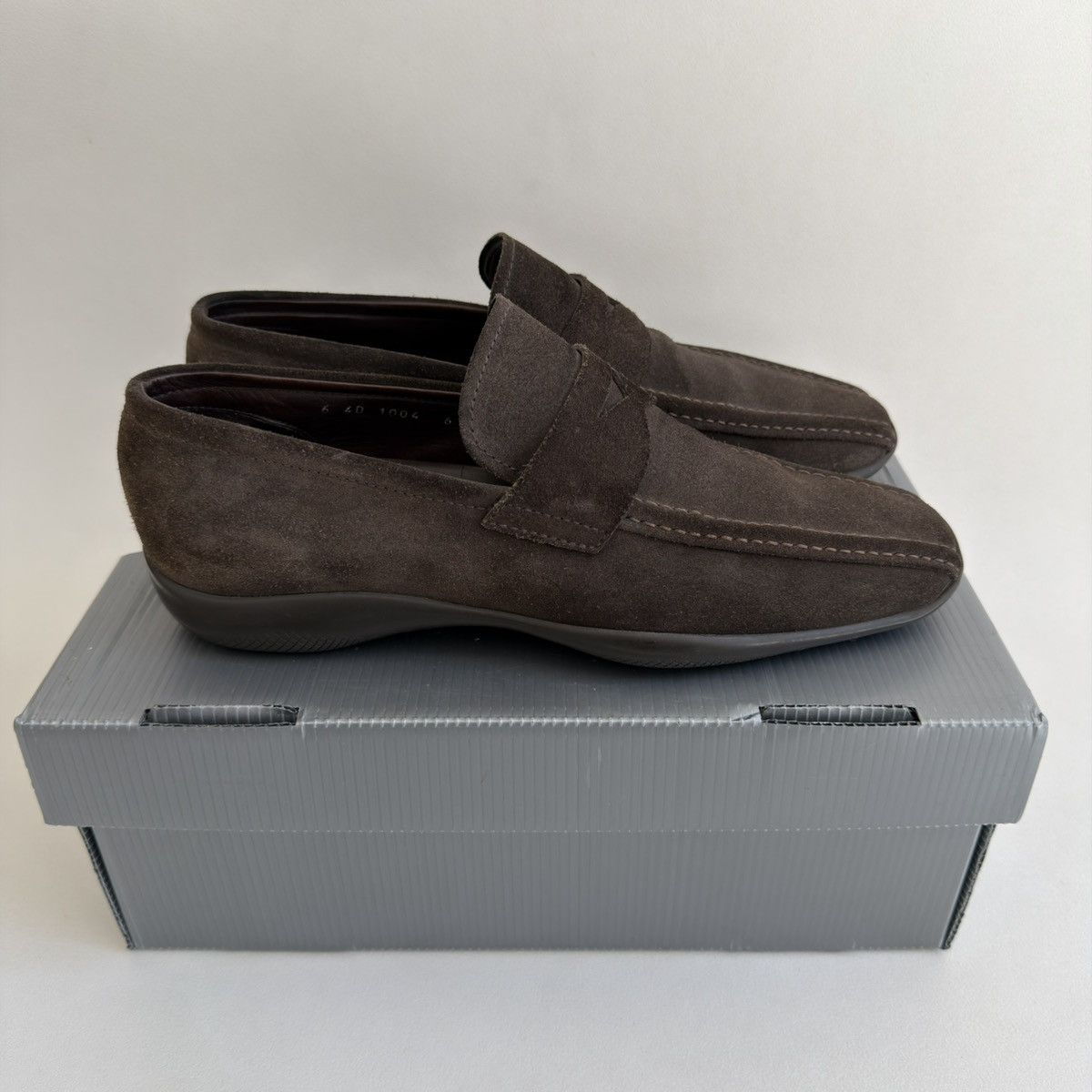 Prada Brown Suede ‘Square Toe’ Loafers Size US 8 / EU 41 - 19 Thumbnail