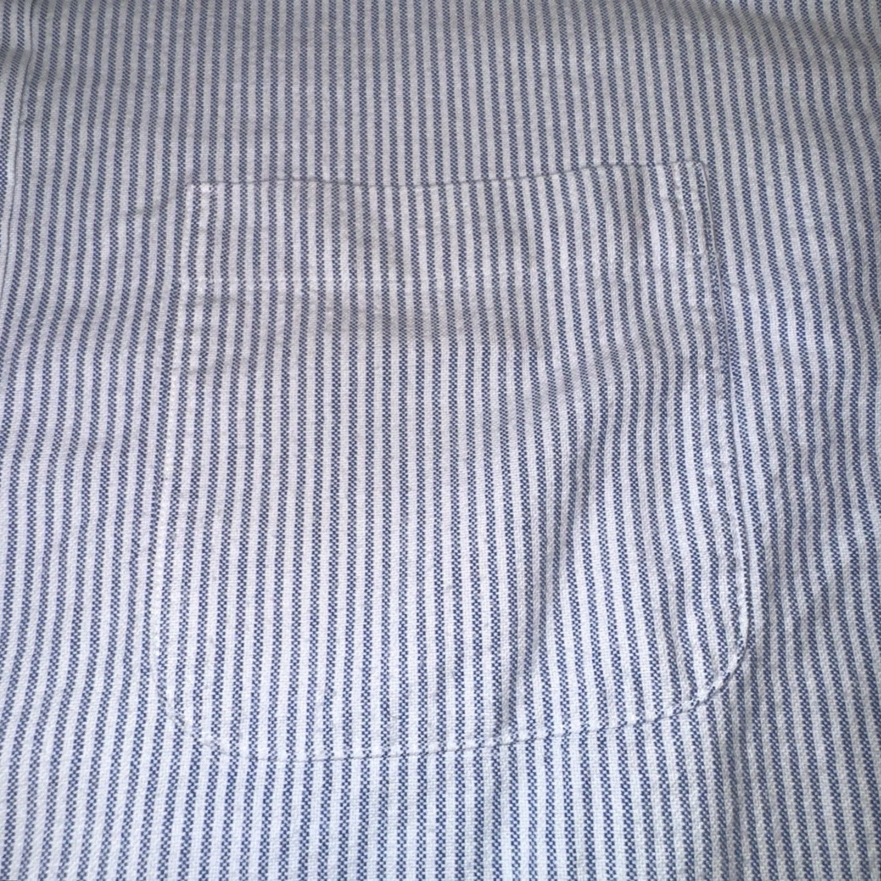Proper Cloth Proper Cloth Button Shirt 19/34 Washed Blue Stripe Lightweight Cotton Oxford Shirt Men Long Sleeve Button-Up Size US XXL / EU 58 / 5 - 3 Thumbnail