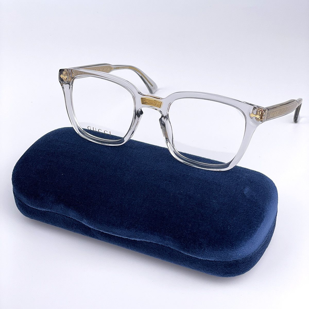 Gucci NEW Gucci GG0184O 005 Gold Square Unisex Eyeglasses Size ONE SIZE - 1 Thumbnail