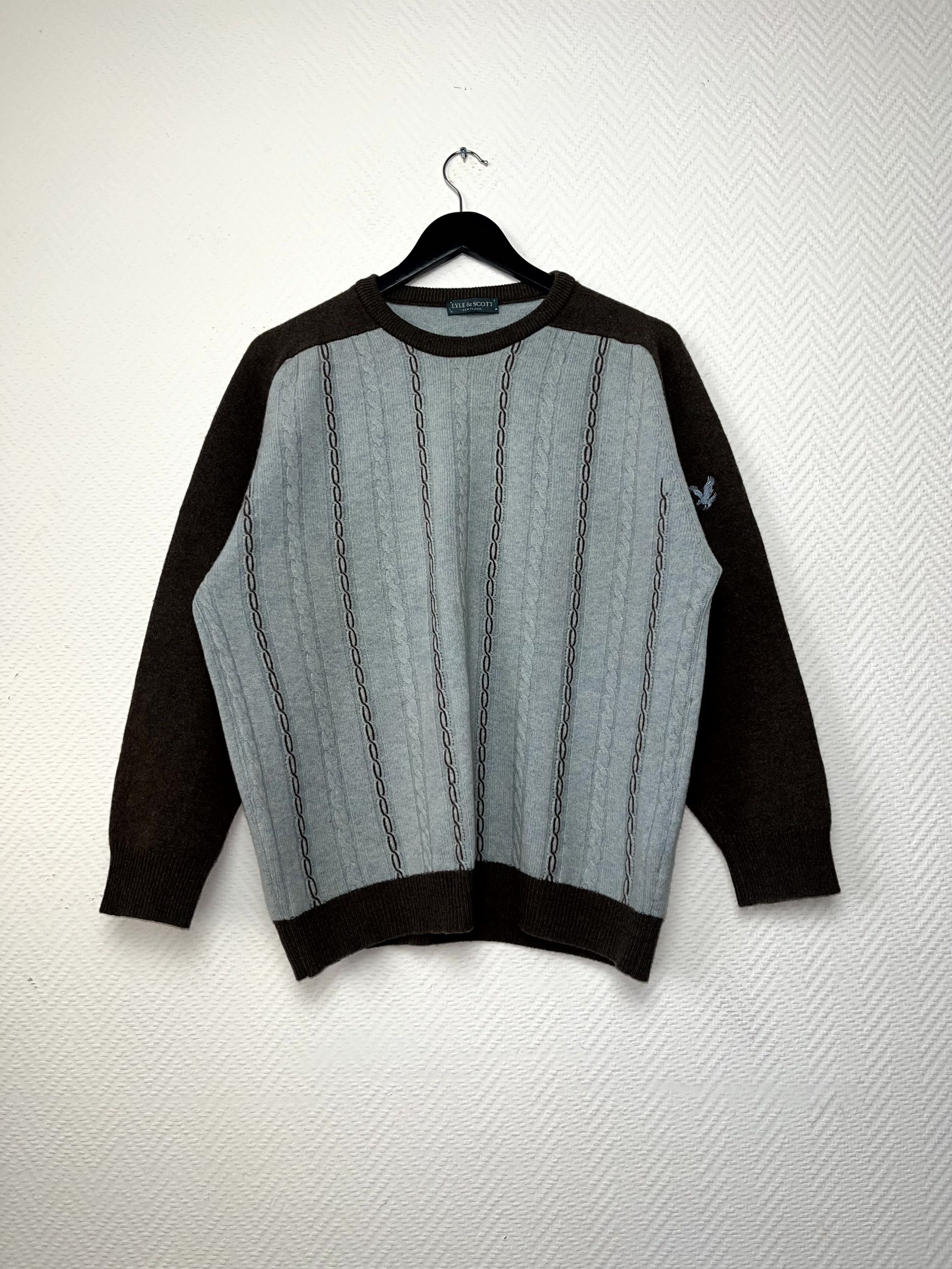 Lyle & Scott Vintage Lyle & Scott Cable Knit Raglan Sweater Blue Size M Size US M / EU 48-50 / 2 - 9 Thumbnail