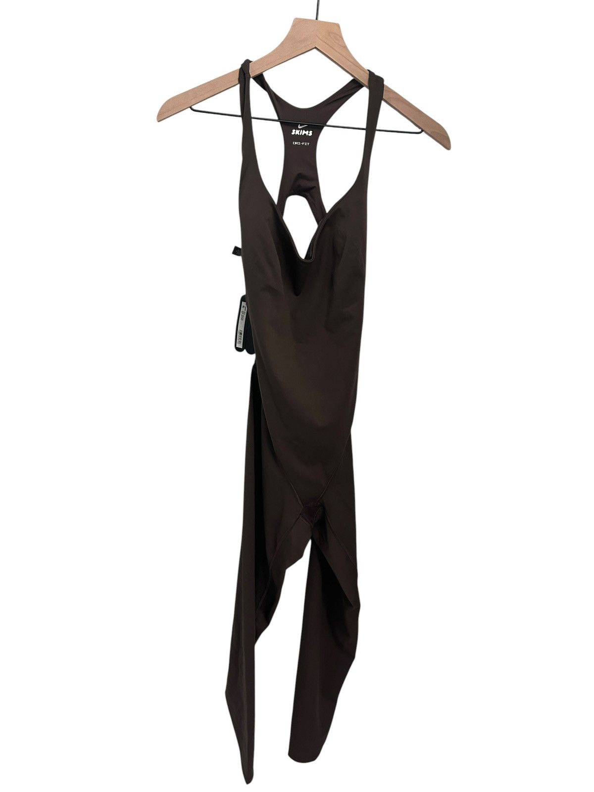 SKIMS Nike x SKIMS Women's Matte Racer Long Onesie Dark Sepia M Size 30" / US 8 / IT 44 - 3 Thumbnail