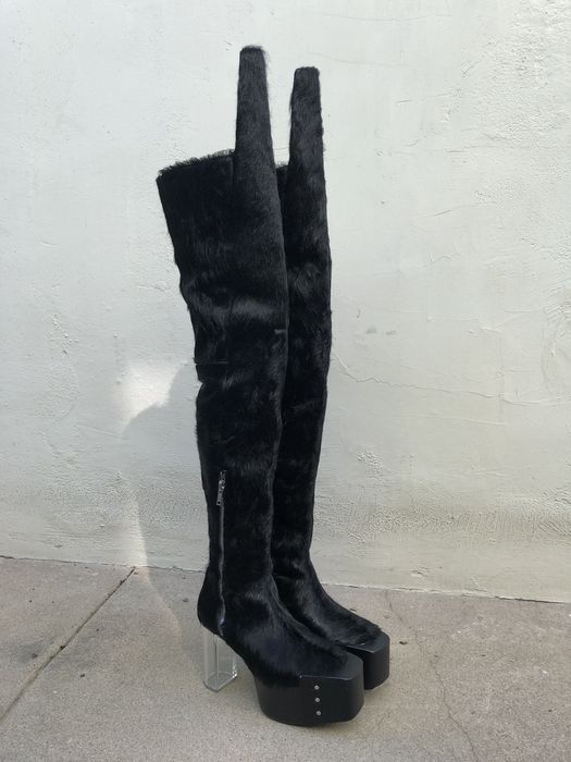 Rick Owens Geth calfhair wader kiss boots size 43 | Grailed