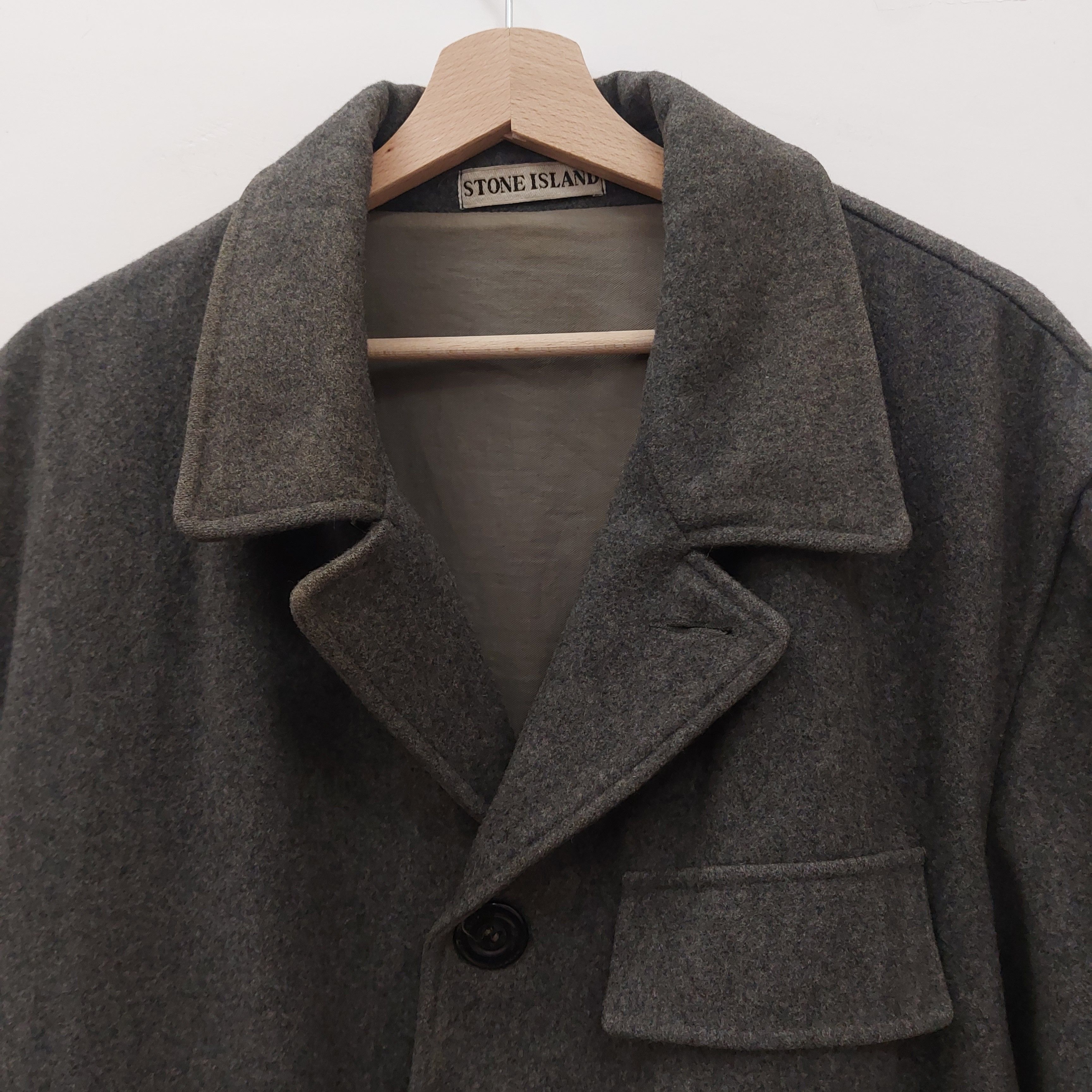 Stone Island Stone Island Vintage Wool field Jacket Grey XL green badge Size US XL / EU 56 / 4 - 2 Thumbnail