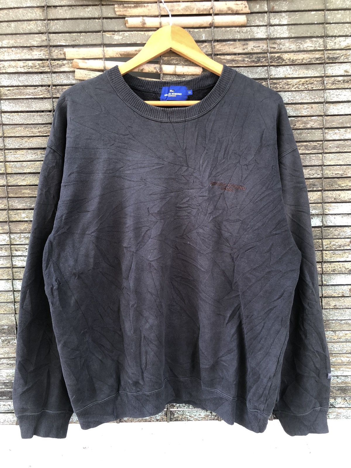 If Six Was Nine × Japanese Brand × Vintage 🔥Vintage 90s🔥Hiroko Koshino Homme Embroidered Sweatshirt Size US XL / EU 56 / 4 - 11 Thumbnail