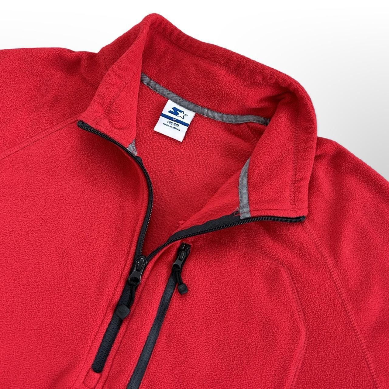 Starter × Vintage Vintage Starter 1/4 Zip Red and Grey Fleece Pullover Size US XL / EU 56 / 4 - 4 Thumbnail