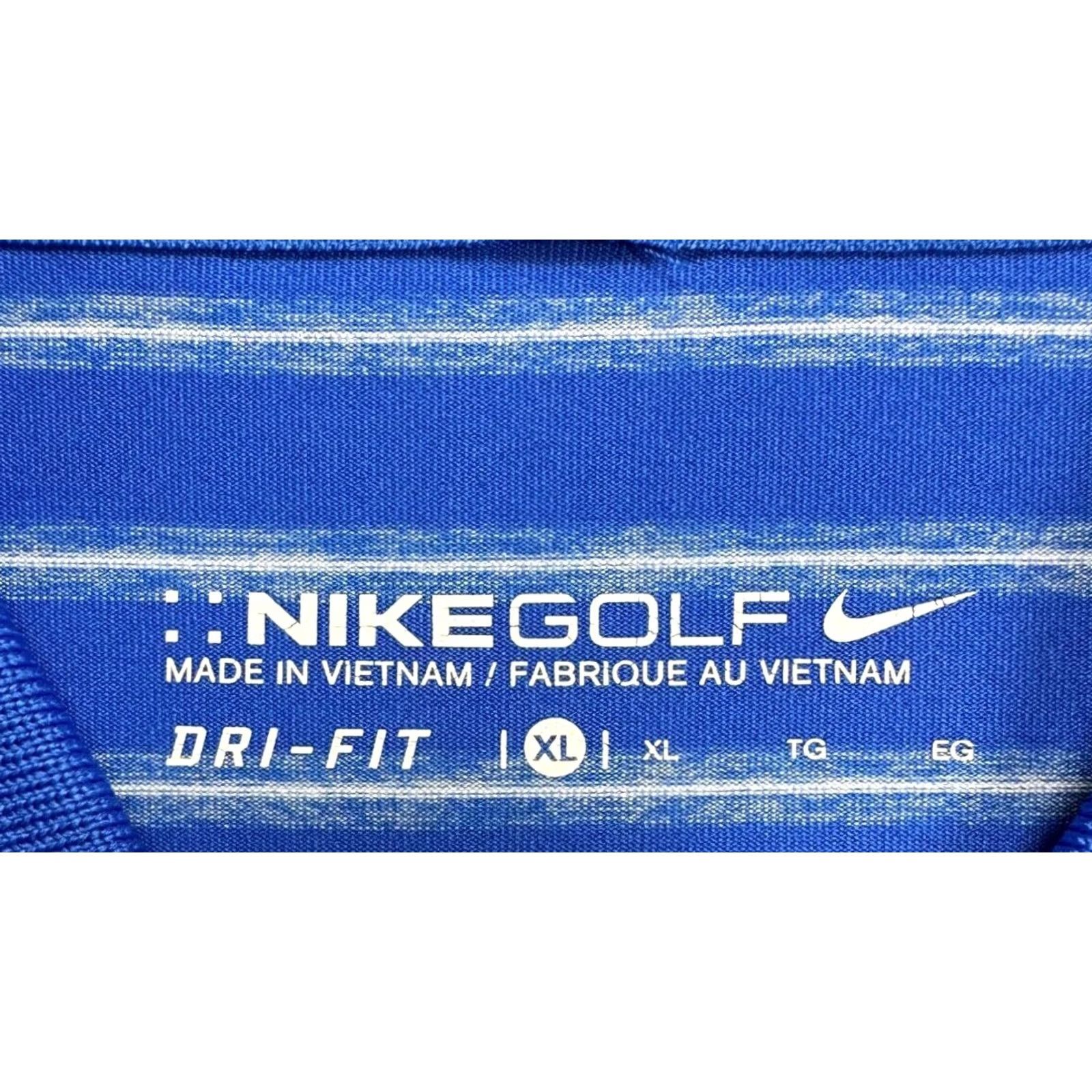 Nike Nike Golf Polo Mens XL Dri-Fit Blue Pinstripe The Barclays Swoosh Rugby Shirt Size US XL / EU 56 / 4 - 4 Thumbnail