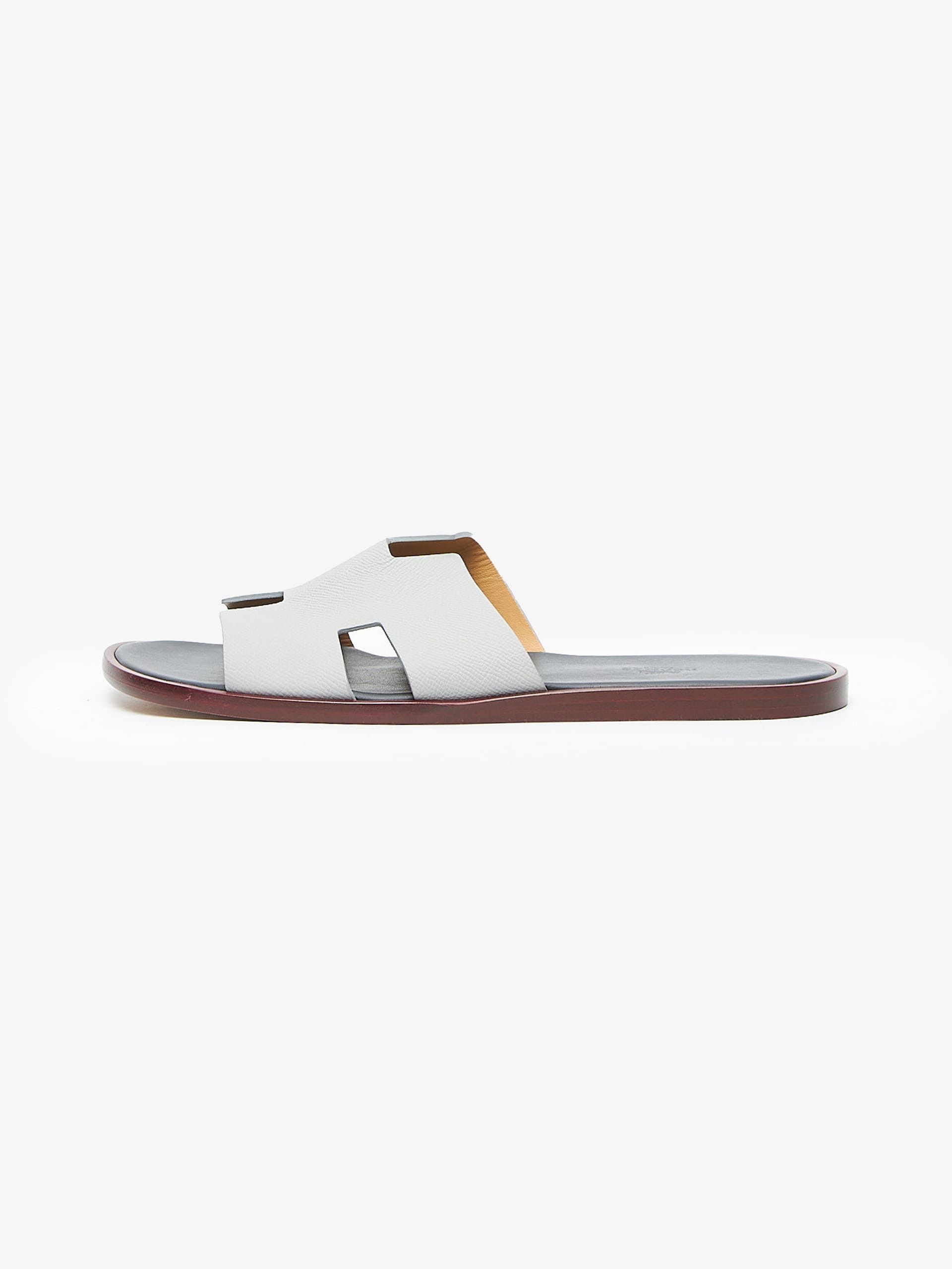 Hermes Gray Leather Sandals Size US 11 / EU 44 - 1 Thumbnail