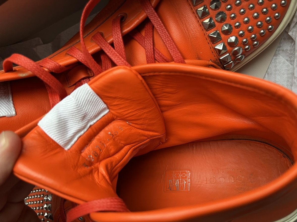 Gucci GUCCI WOMEN ORANGE SNEAKERS LEATHER HIGH TOP TRAINERS SHOES Size US 6.5 / IT 36.5 - 9 Thumbnail