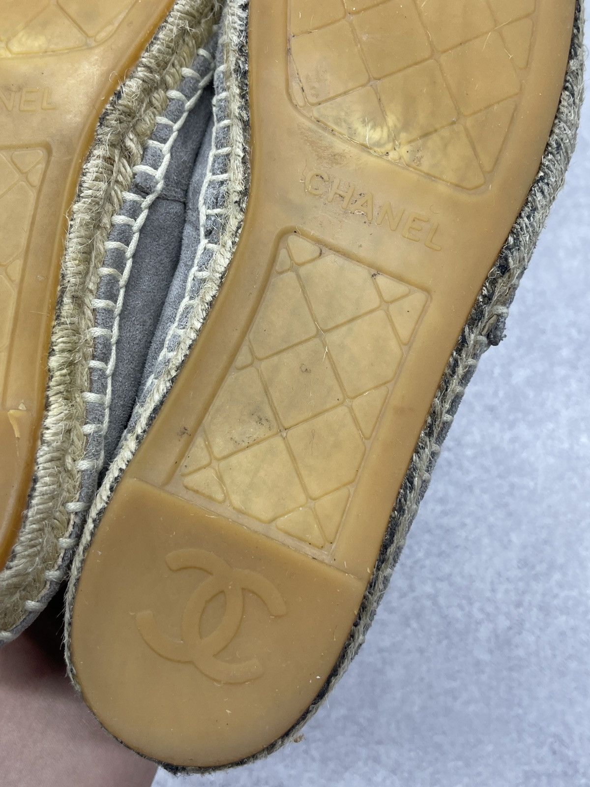 Chanel Women Chanel Espadrilles Shoes Gray/Black Made in Spain Size US 9 / IT 39 - 12 Thumbnail