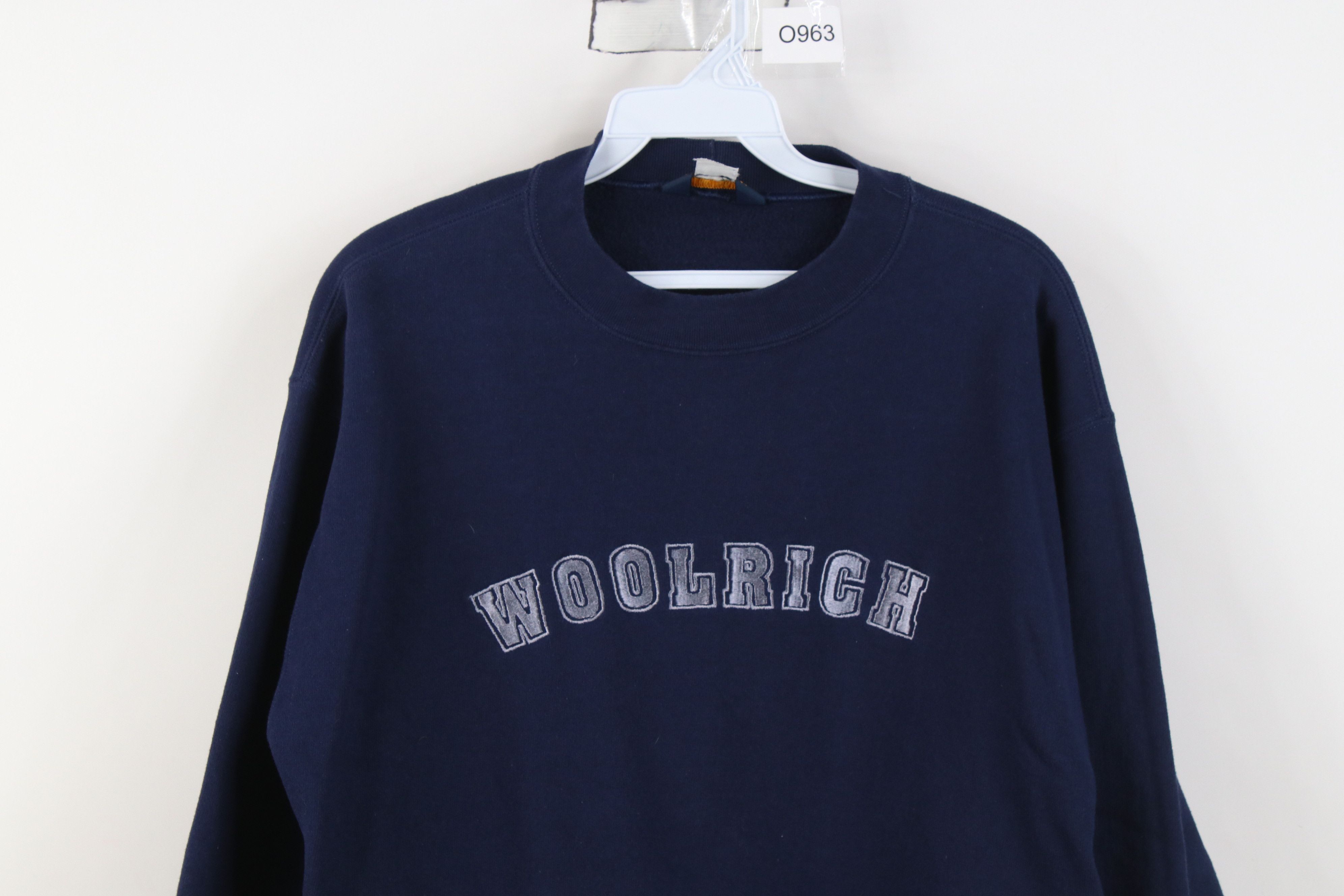 Woolrich Woolen Mills Vintage 90s Woolrich Spell Out Crewneck Sweatshirt Blue USA Size US M / EU 48-50 / 2 - 2 Thumbnail