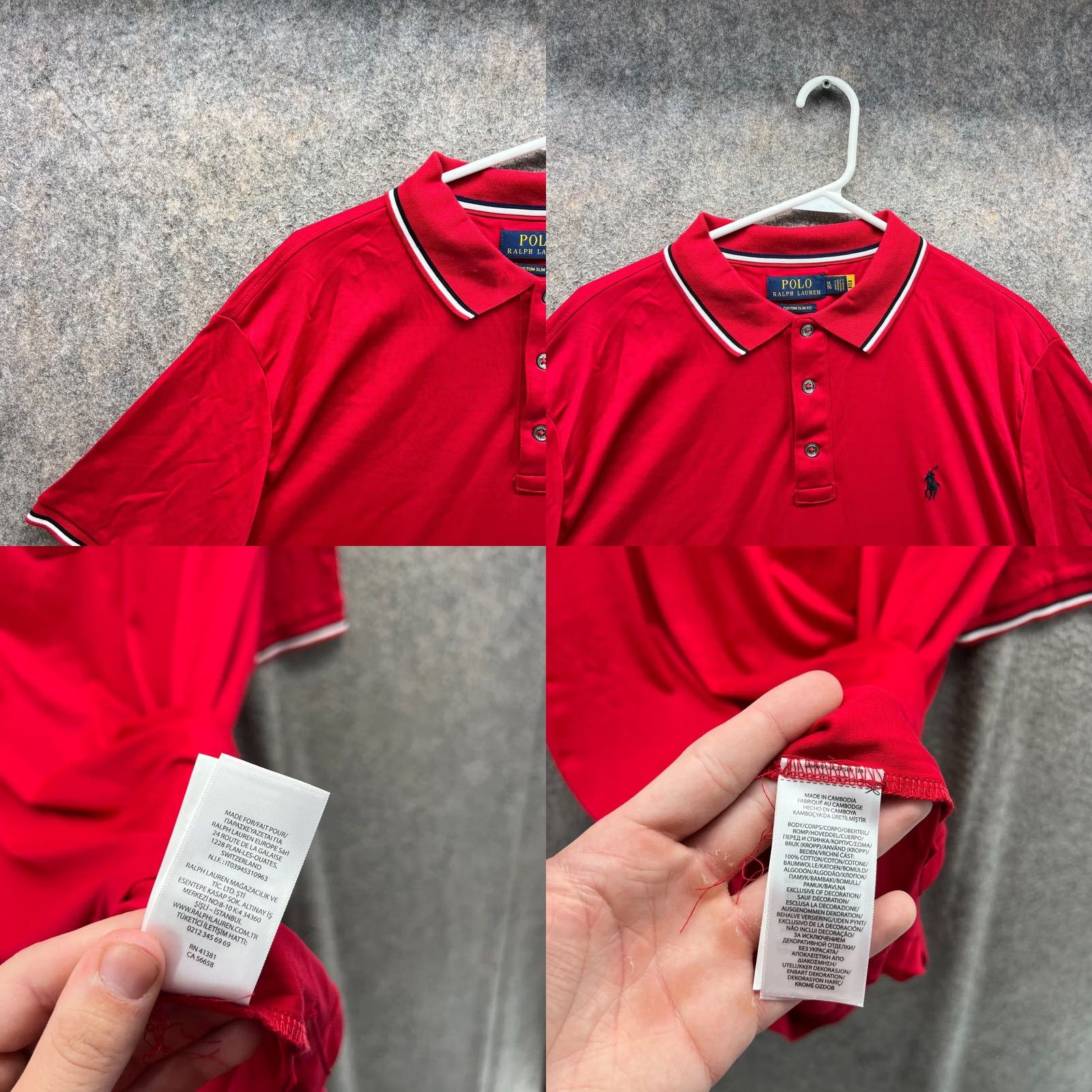 Polo Ralph Lauren VINTAGE Polo Ralph Lauren Polo Shirt Men XL Red Slim Fit Buttoned Collar Size US XL / EU 56 / 4 - 8 Thumbnail