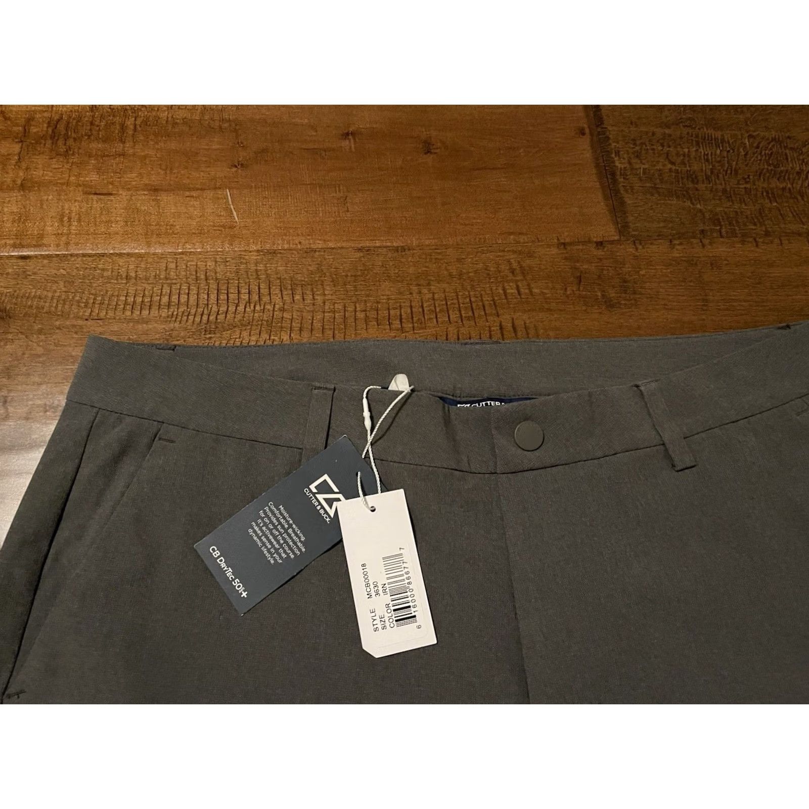 Cutter & Buck Cutter & Buck Bainbridge Sport Technical Mens Everyday Pants - 36x30 Gray - 88% Polyester 12% Spandex - Chino Style - Regular Size Mens Size US 36 / EU 52 - 2 Thumbnail