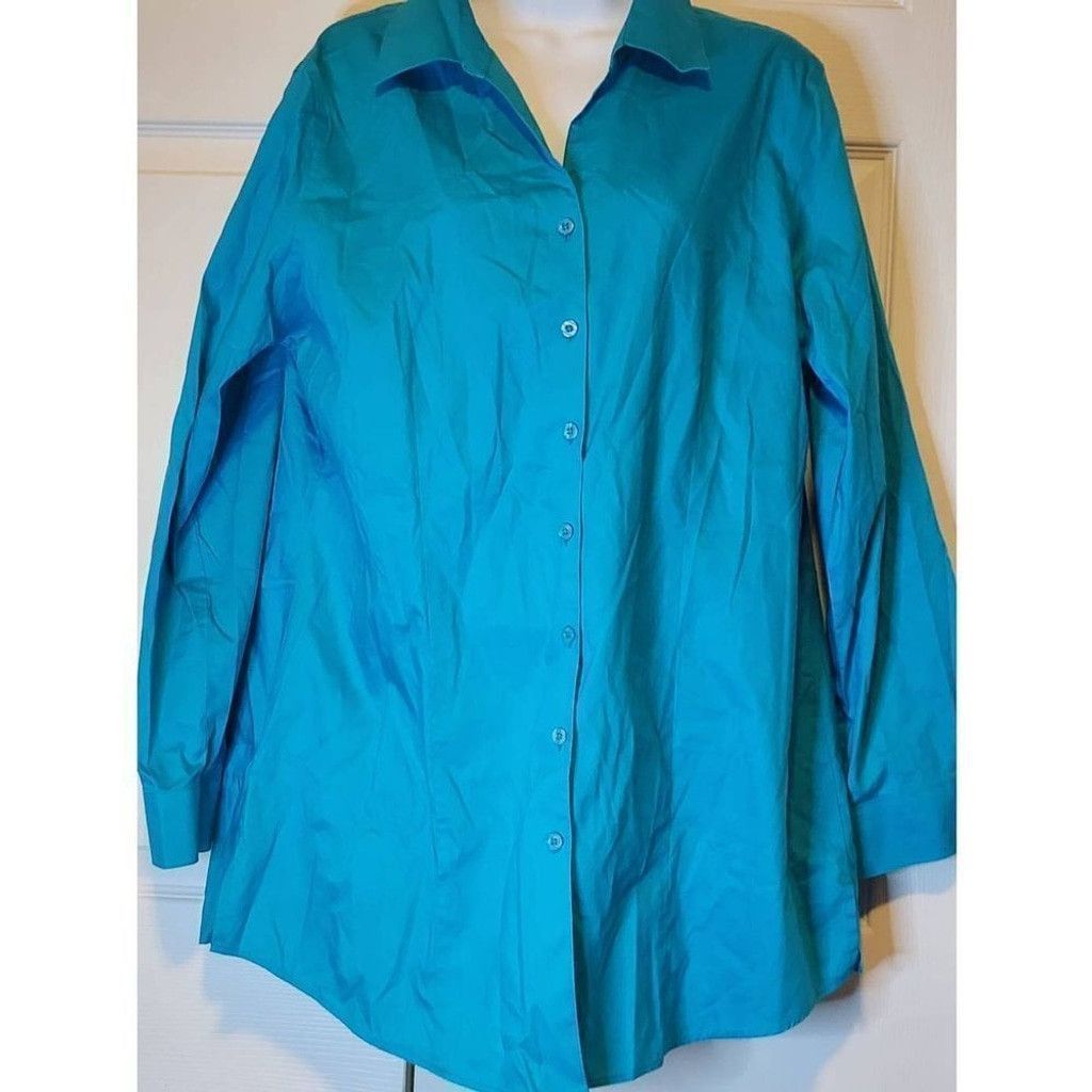 Chicos Chicos Teal Button Up Blouse Size L / US 10 / IT 46 - 2 Thumbnail