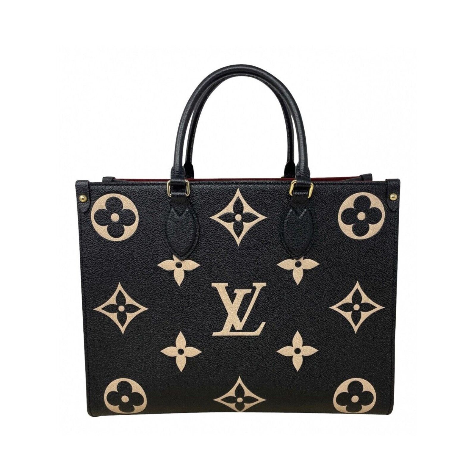 Louis Vuitton Louis Vuitton OnTheGo Tote MM Black/Beige Leather Size ONE SIZE - 11 Thumbnail