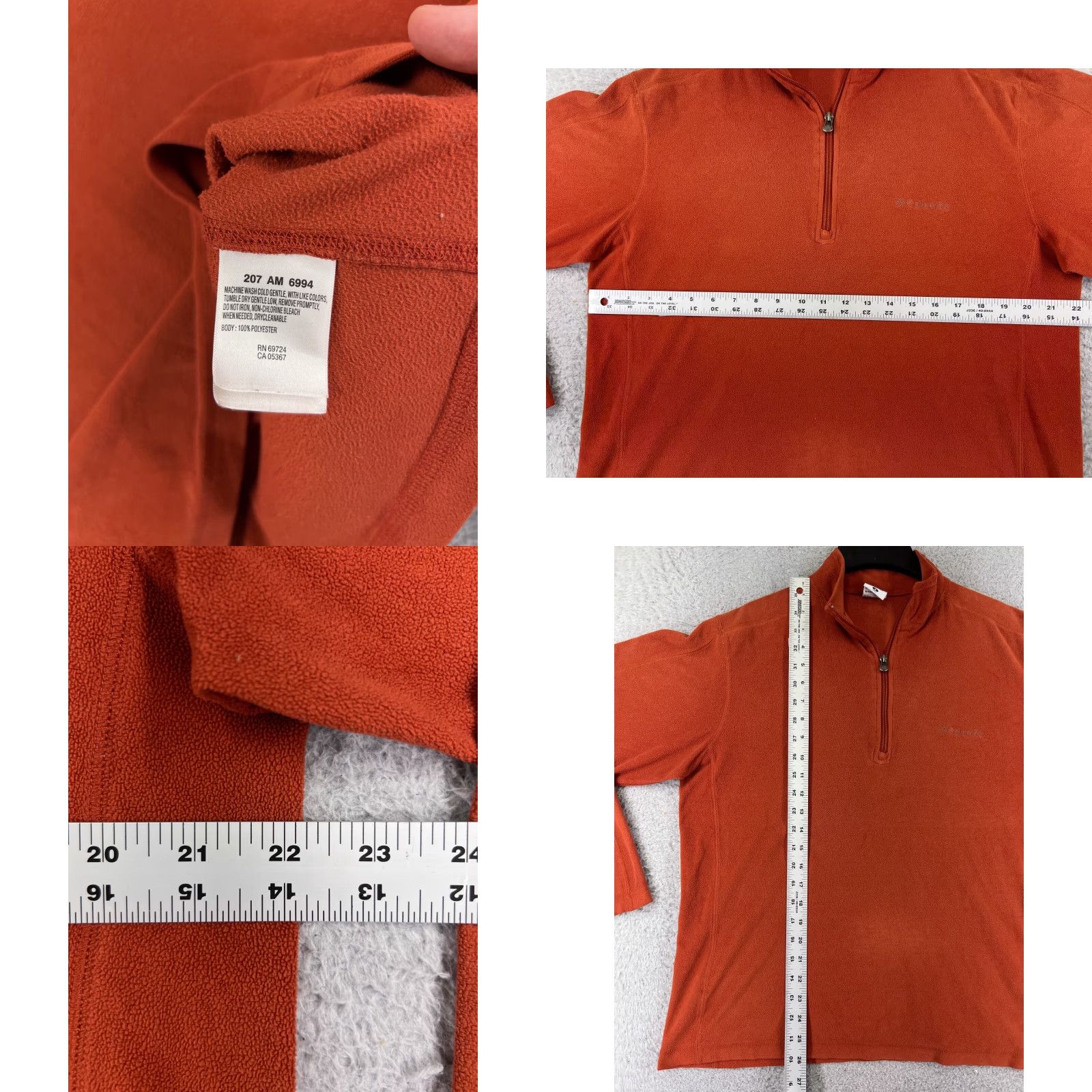 Vintage Columbia Sweater Men Medium Orange Pullover 1/4 Zip Polyester Fleece Mock Neck Size US M / EU 48-50 / 2 - 8 Thumbnail