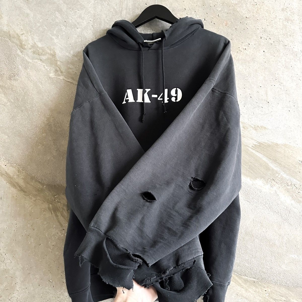 Vintage 90’s THRASHED AK-49 Hoodie | Grailed