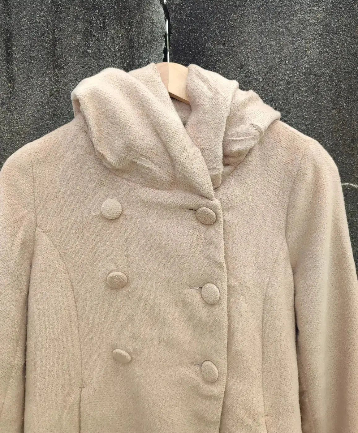 Japanese Brand Military-Inspired Beige Double-Breasted Hooded Coat (Size M) Size M / US 6-8 / IT 42-44 - 2 Thumbnail