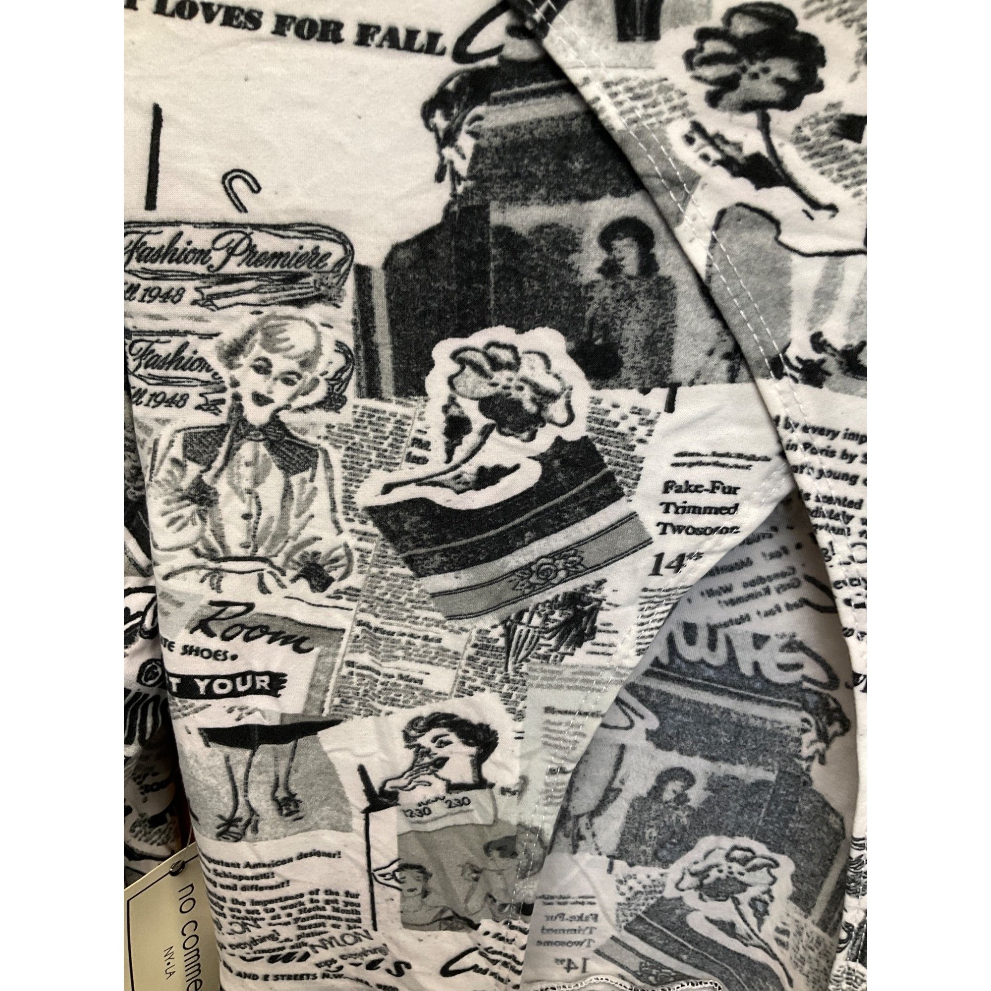 Other No Comment NY.LA Large Womens Long Sleeve Newspaper Print Cr Size L / US 10 / IT 46 - 7 Thumbnail