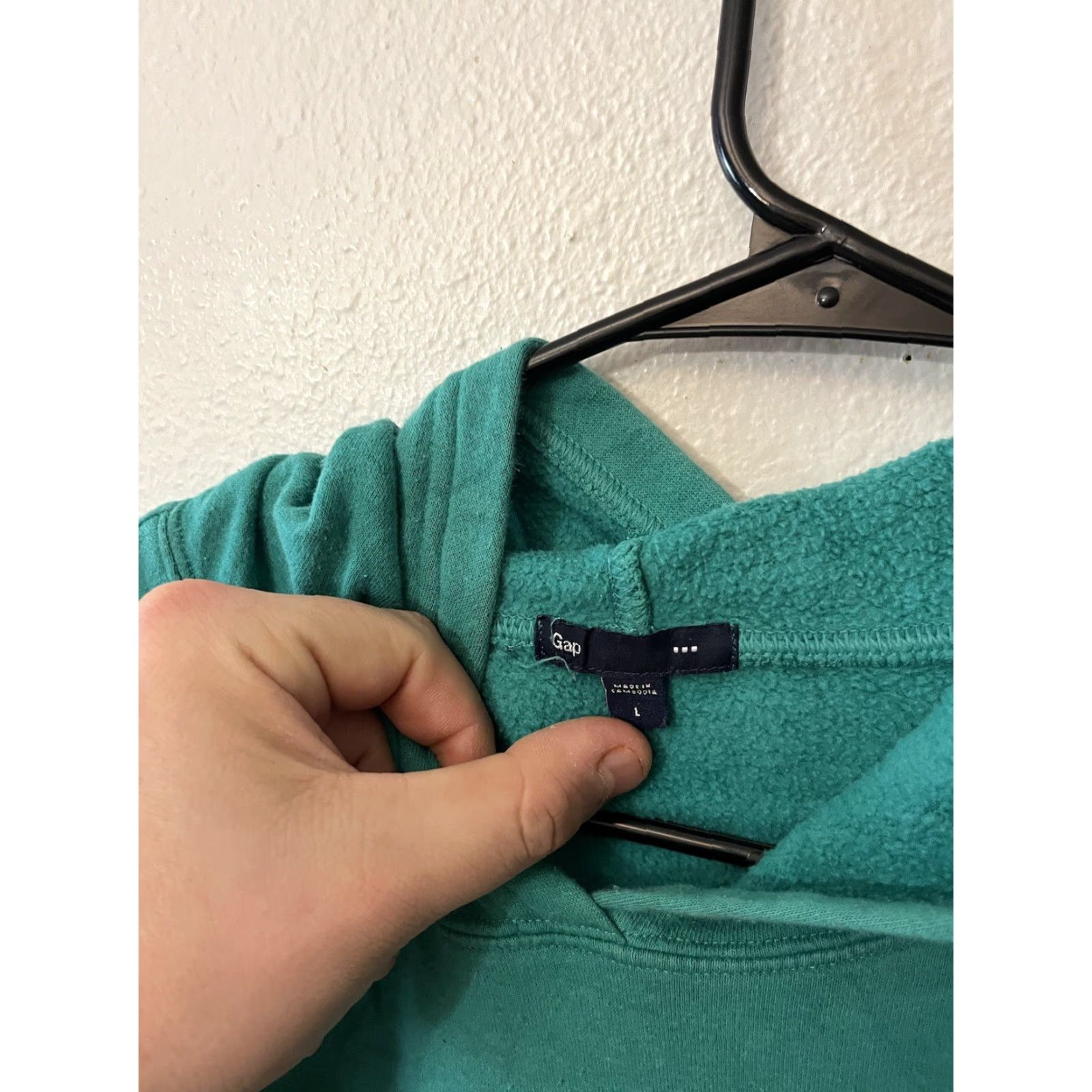 Gap GAP Hoodie Women Large Activewear Pullover Hooded Blue Aqua Green Cotton Blend Polyester Spandex Regular Size L Vintage No (if no vintage) Size L / US 10 / IT 46 - 2 Thumbnail