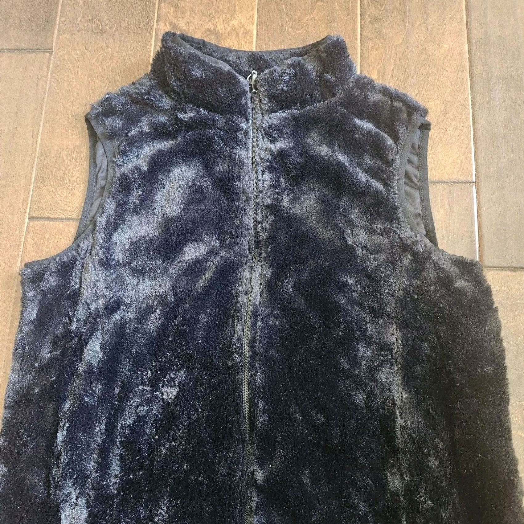 Vintage Laura Scott Women's Vest Faux Fur Zip Up Black Small VEST Sleeveless Wool? (No) Size S / US 4 / IT 40 - 4 Thumbnail