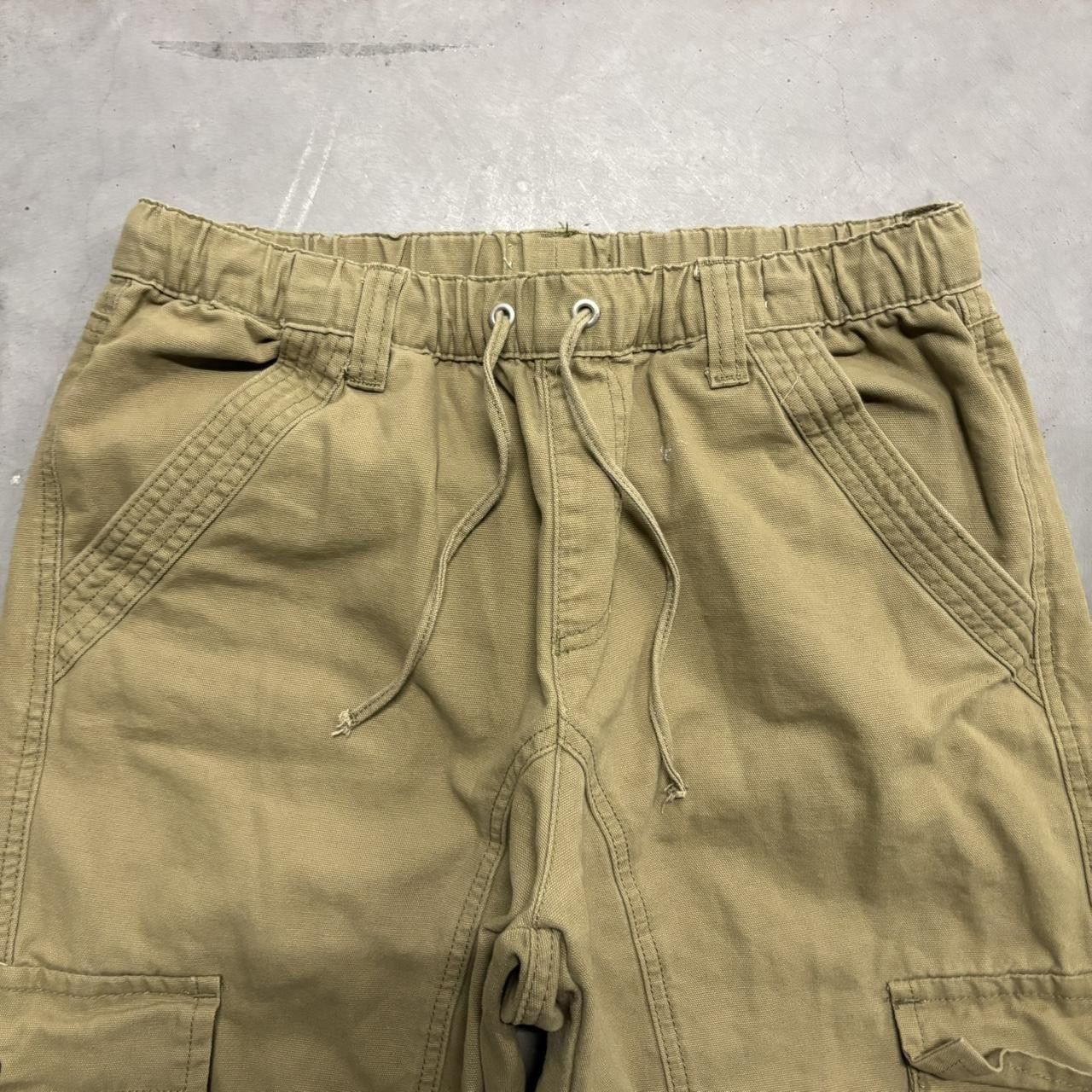 Japanese Brand × Vintage Crazy Vintage Y2K/2000s Super Baggy Khaki Cargo Pants! Size US 32 / EU 48 - 2 Thumbnail