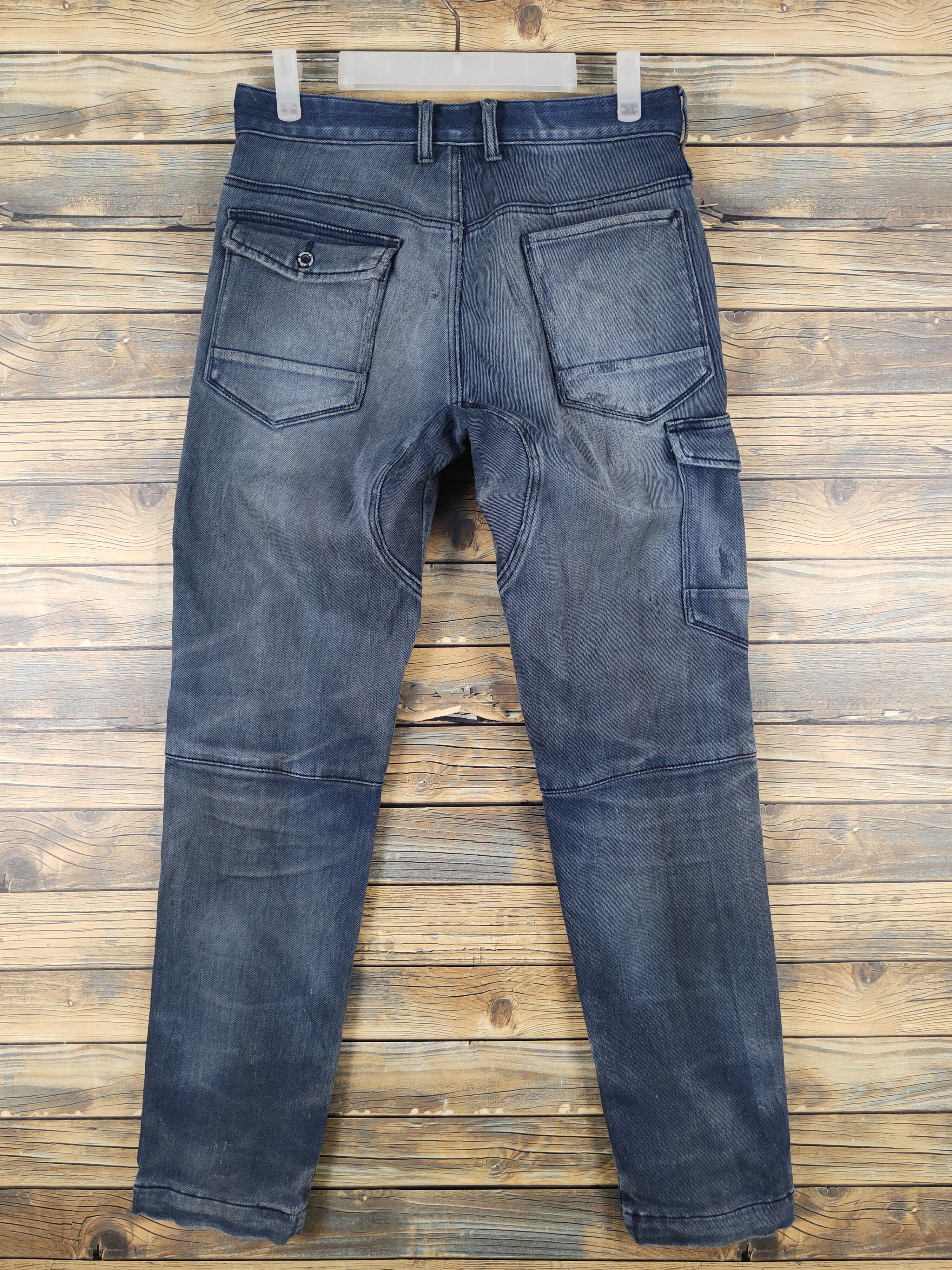 Japanese Brand Hop-Scot Dark Blue Faded Distressed Ripped Jeans #W1983 Size US 30 / EU 46 - 8 Thumbnail