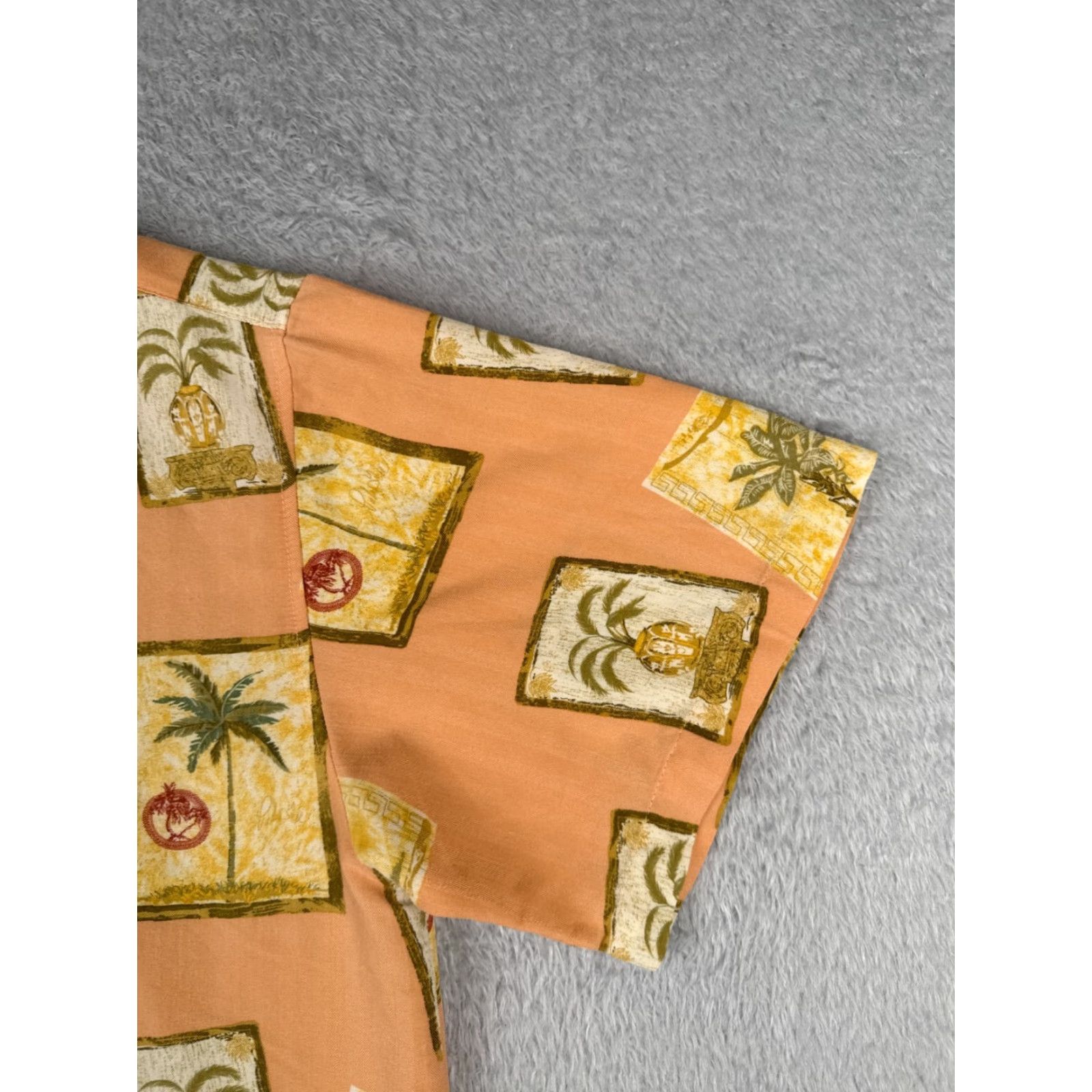 Vintage Joe Marlin Shirt Mens 2XL XXL Hawaii Orange Postcard Print Palm Tree Rayon Blend Size US XXL / EU 58 / 5 - 2 Thumbnail