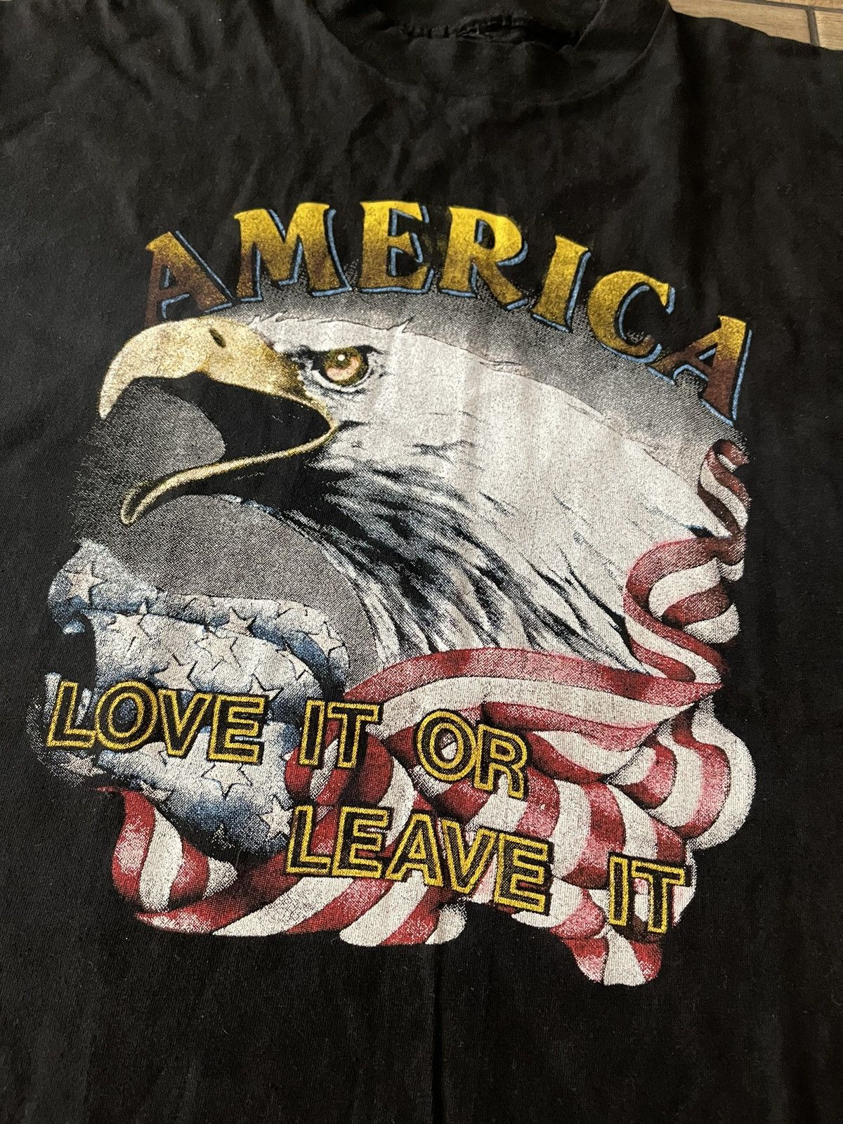 Vintage Vintage tee america love it or leave it 90s Size US L / EU 52-54 / 3 - 2 Thumbnail