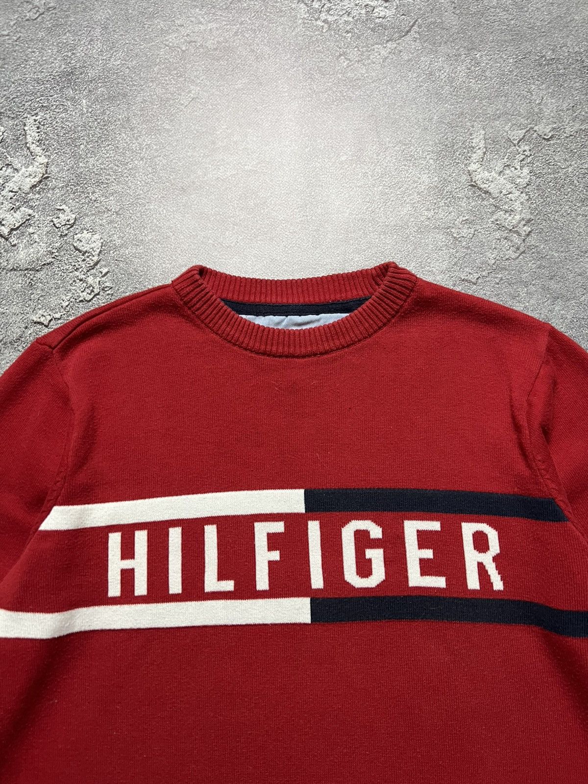 Tommy Hilfiger Vintage Sweater Tommy Hilfiger Big Logo Jeans Striped M Size US M / EU 48-50 / 2 - 2 Thumbnail