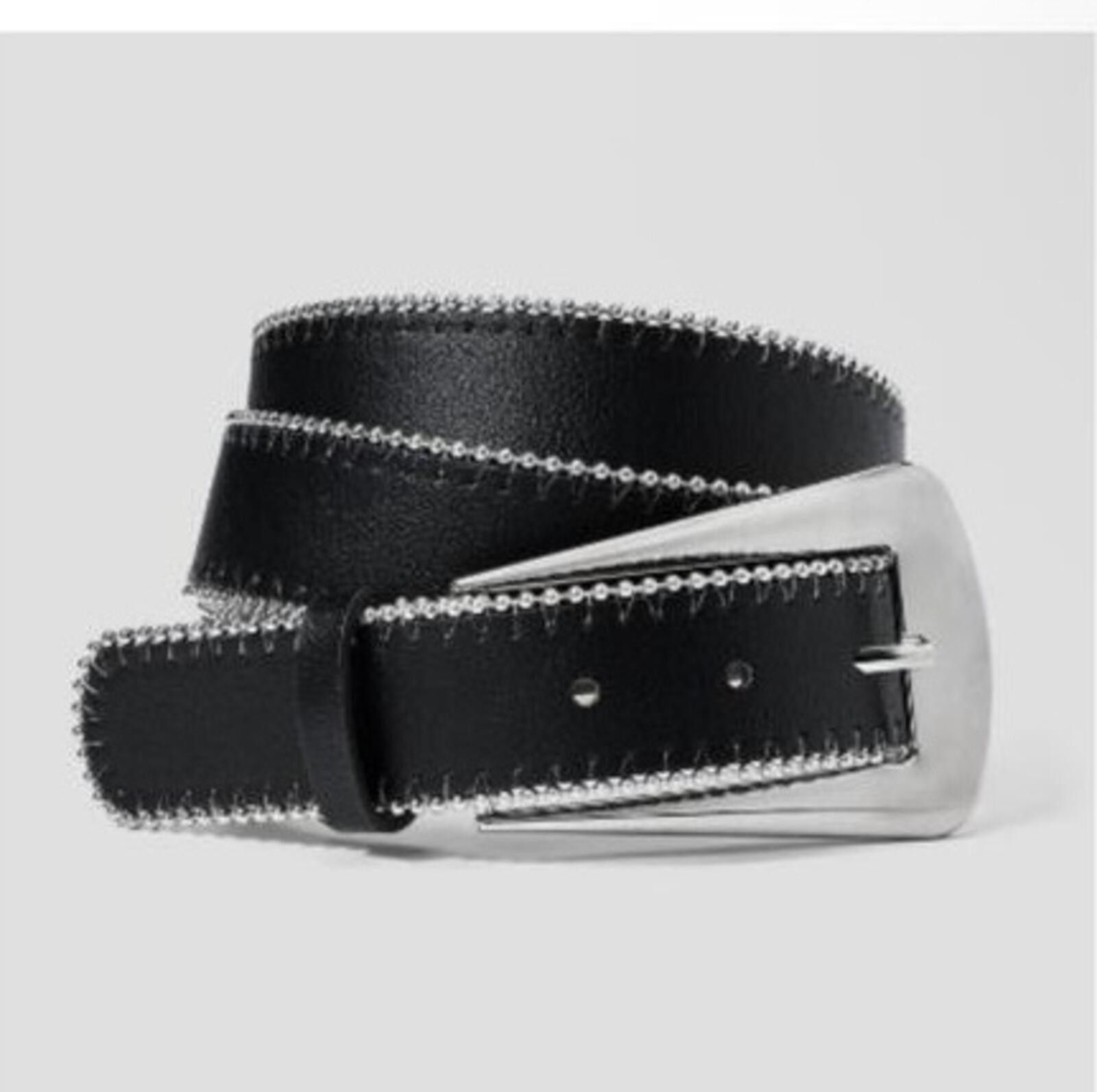 Other Shot Bead Edge Belt with Fashion Buckle - Wild Fable™ Black Size ONE SIZE - 1 Preview