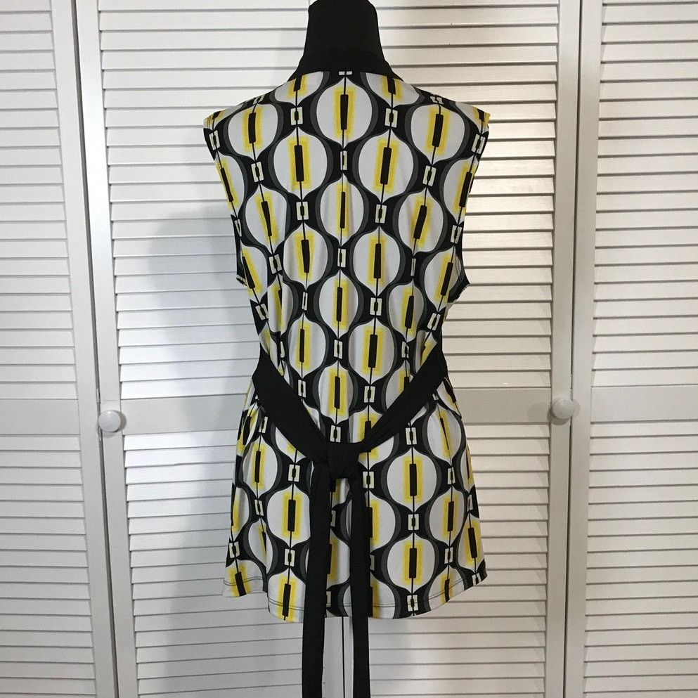 Other Cato Black Retro Geometric Empire Waist Tunic Blouse M Size M / US 6-8 / IT 42-44 - 2 Thumbnail