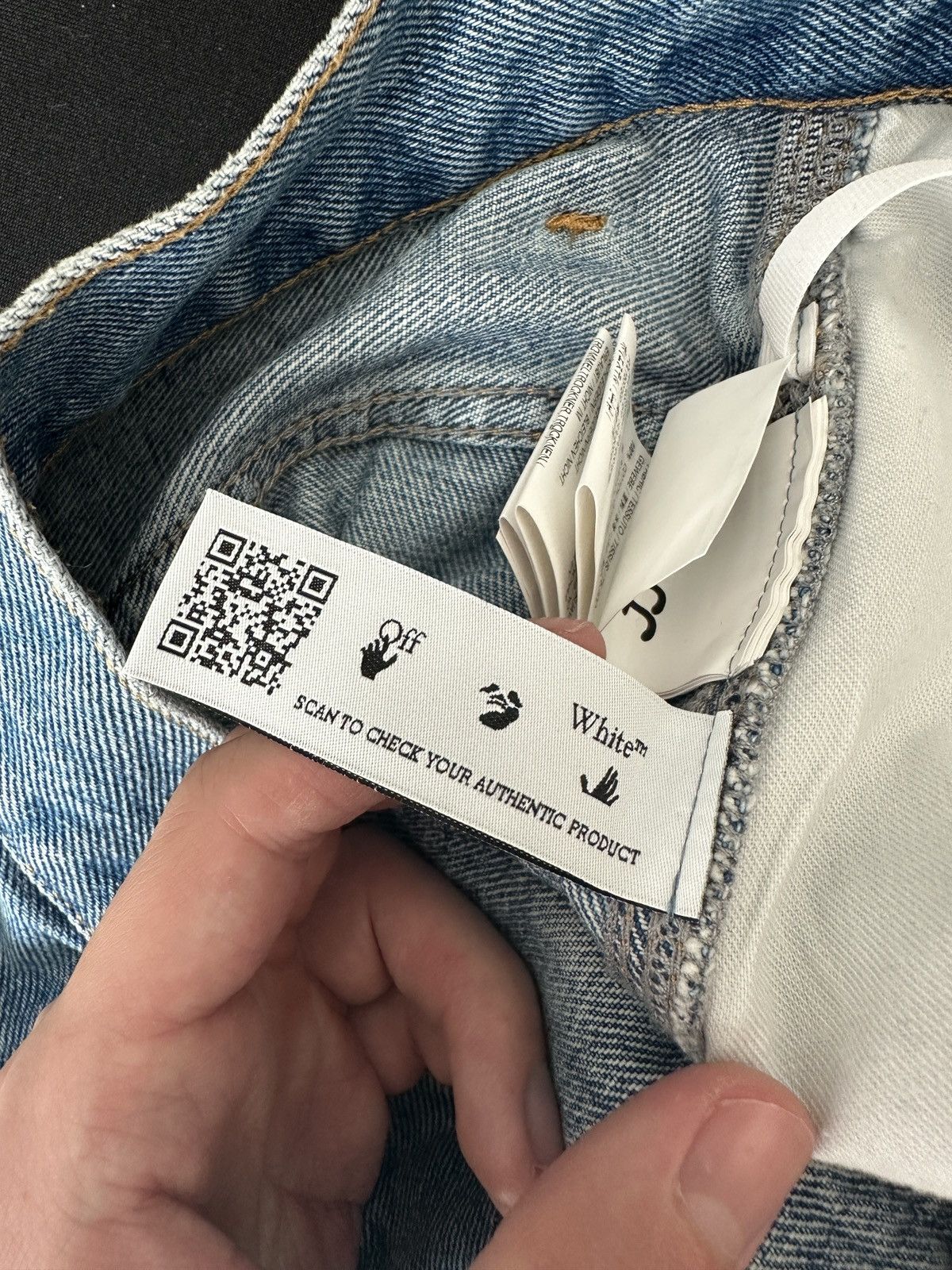 Off-White Off White Double Knee Carpenter Flared Denim Pants Size US 33 - 8 Thumbnail