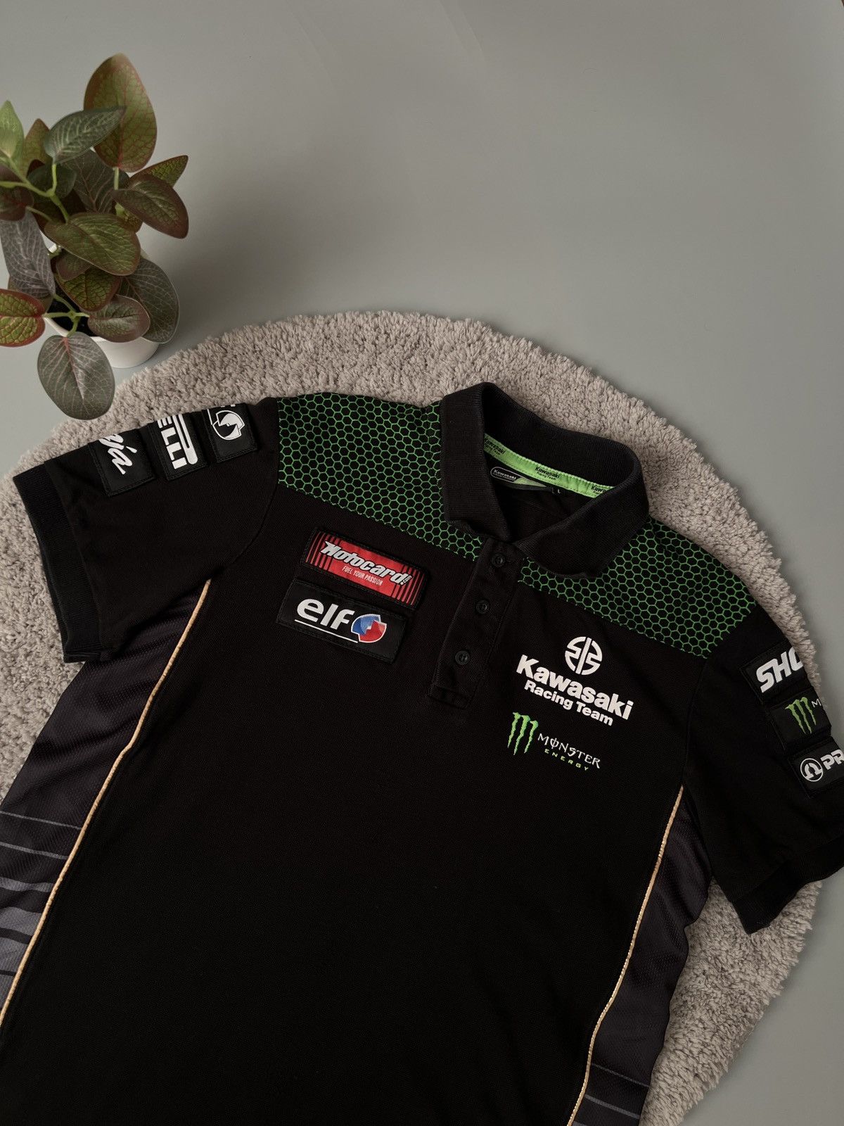 Vintage Vintage Kawasaki Racing Moto team polo t-shirt Size US L / EU 52-54 / 3 - 2 Thumbnail