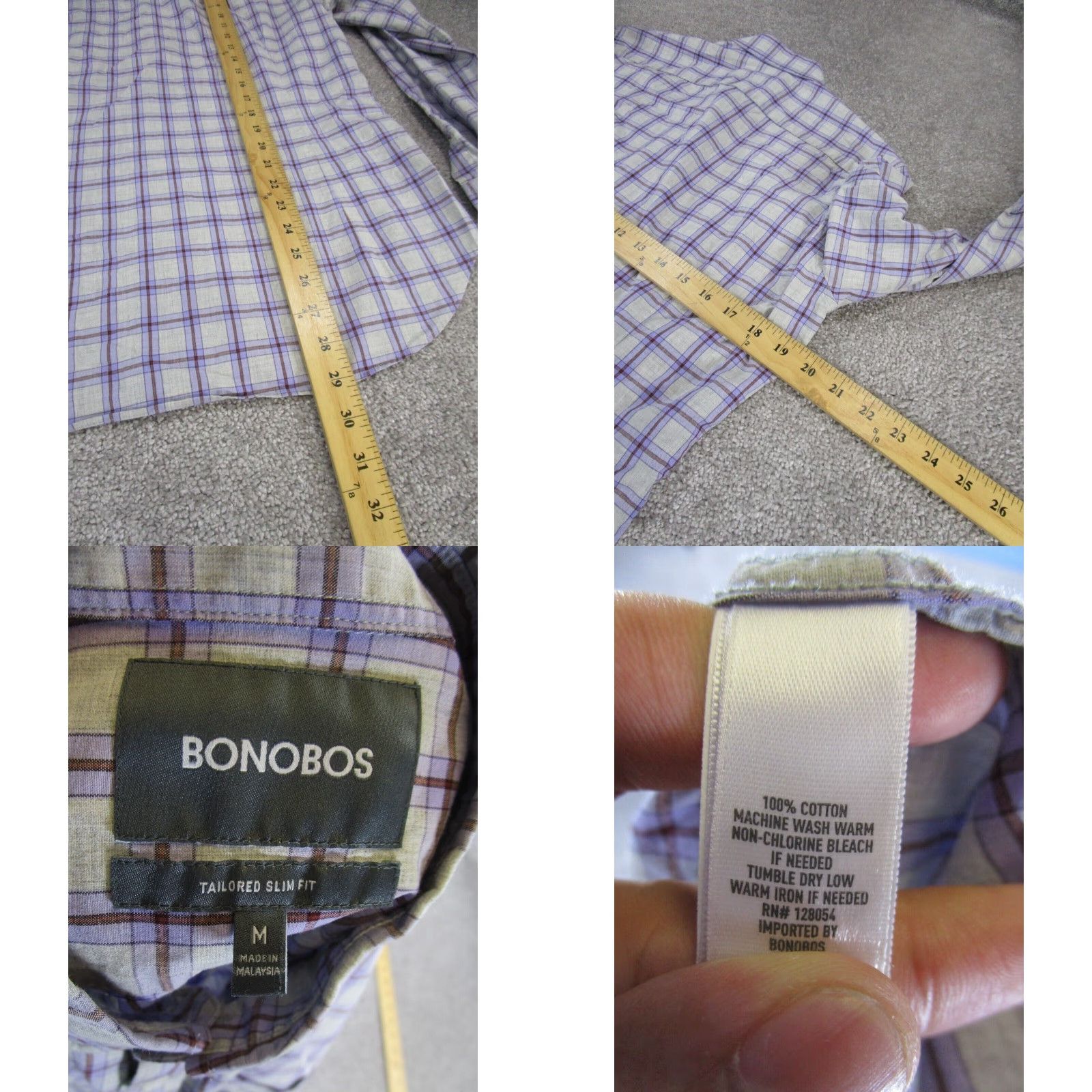 Bonobos Bonobos Mens Gray Plaid Long Sleeve Button Down Shirt Medium Size US M / EU 48-50 / 2 - 4 Thumbnail